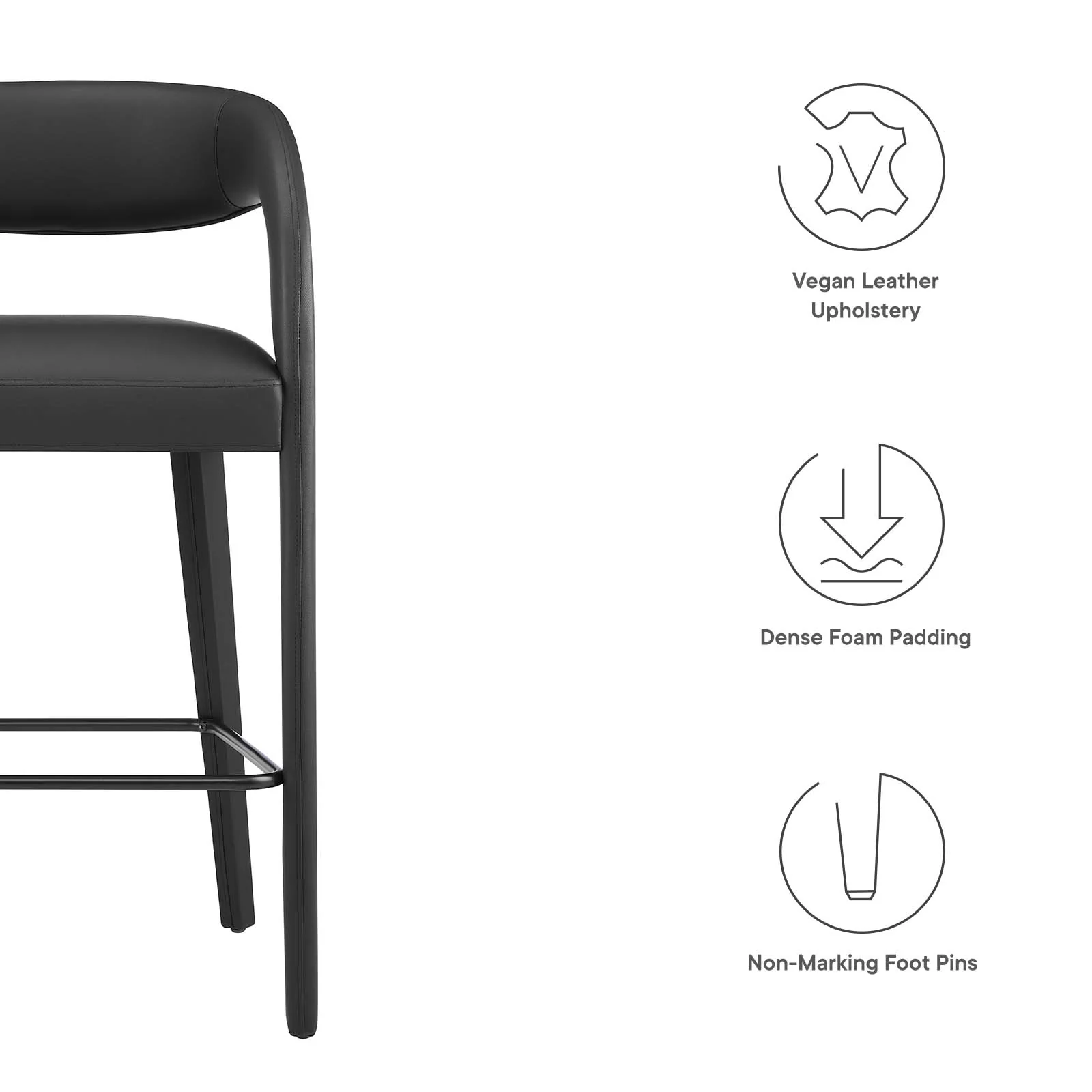 Pinnacle Vegan Leather Bar Stool Set of Two By Modway - EEI-6567 - Image 8