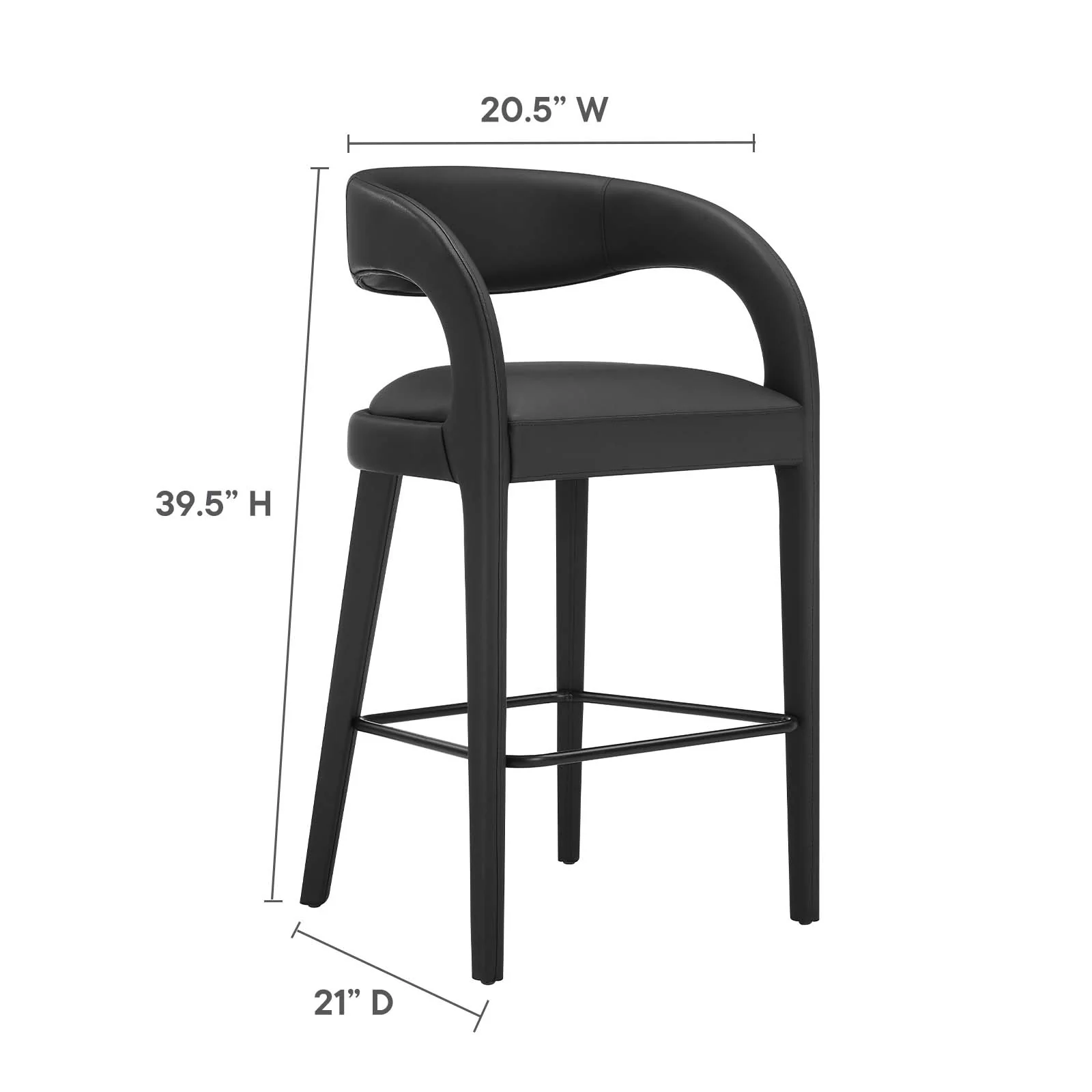 Pinnacle Vegan Leather Bar Stool Set of Two By Modway - EEI-6567 - Image 9