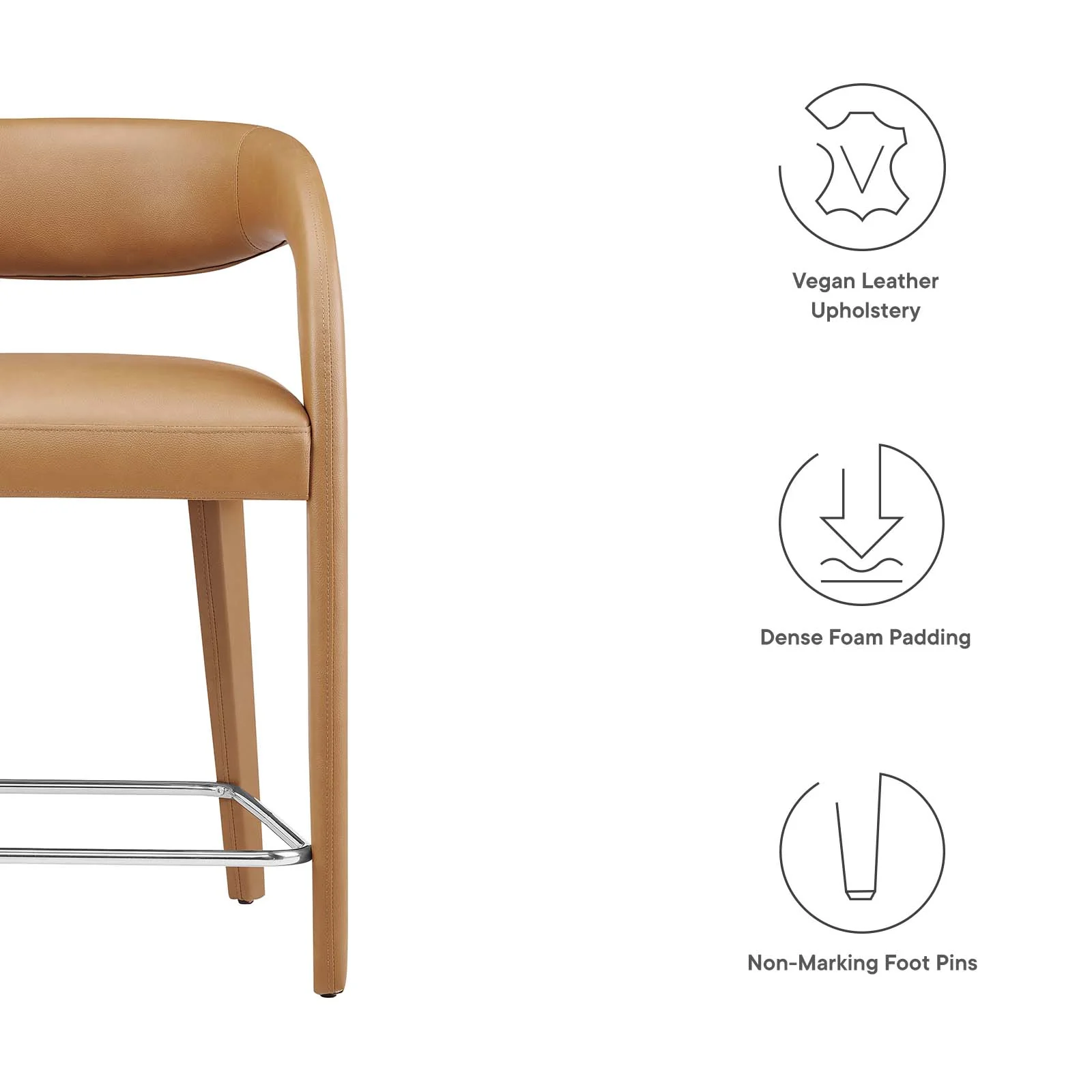 Pinnacle Vegan Leather Counter Stool Set of Two By Modway - EEI-6564 - Image 17
