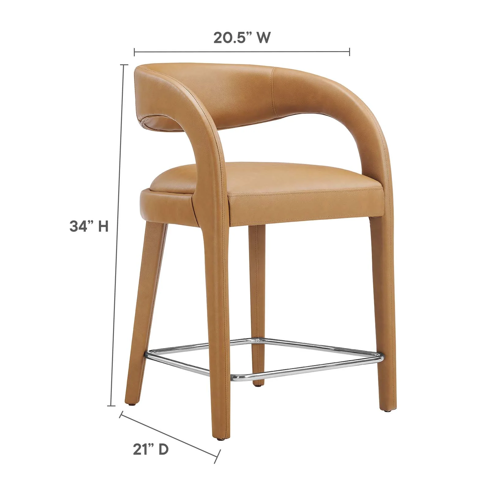 Pinnacle Vegan Leather Counter Stool Set of Two By Modway - EEI-6564 - Image 18