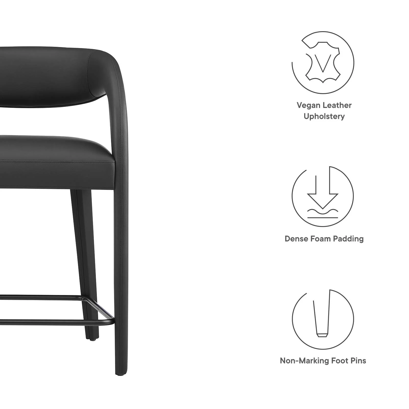 Pinnacle Vegan Leather Counter Stool Set of Two By Modway - EEI-6564 - Image 8