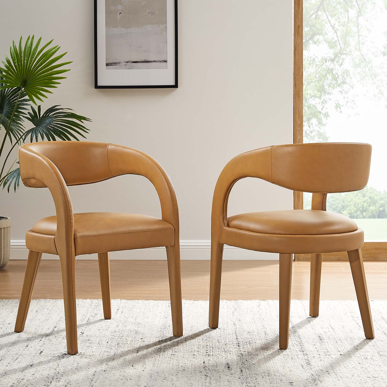Pinnacle Vegan Leather Dining Chair Set of Two By Modway - EEI-6561 - Image 11