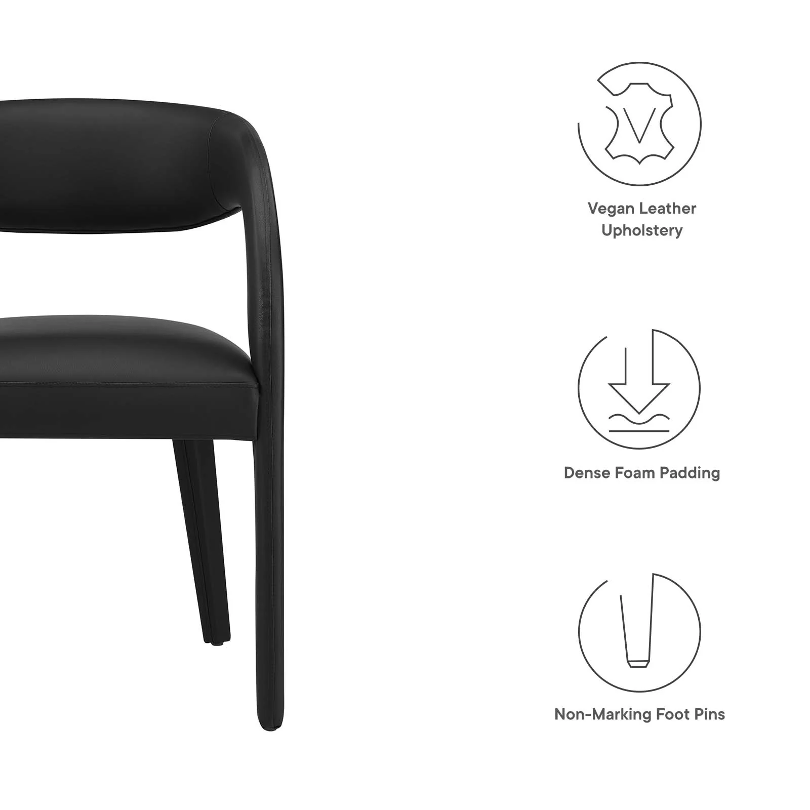 Pinnacle Vegan Leather Dining Chair Set of Two By Modway - EEI-6561 - Image 8