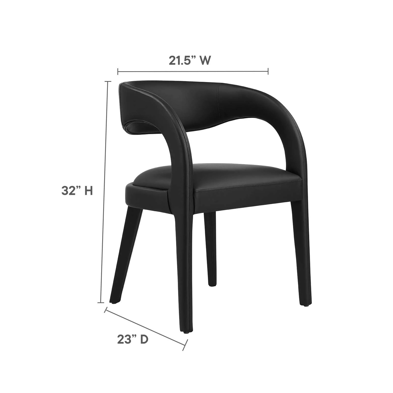 Pinnacle Vegan Leather Dining Chair Set of Two By Modway - EEI-6561 - Image 9