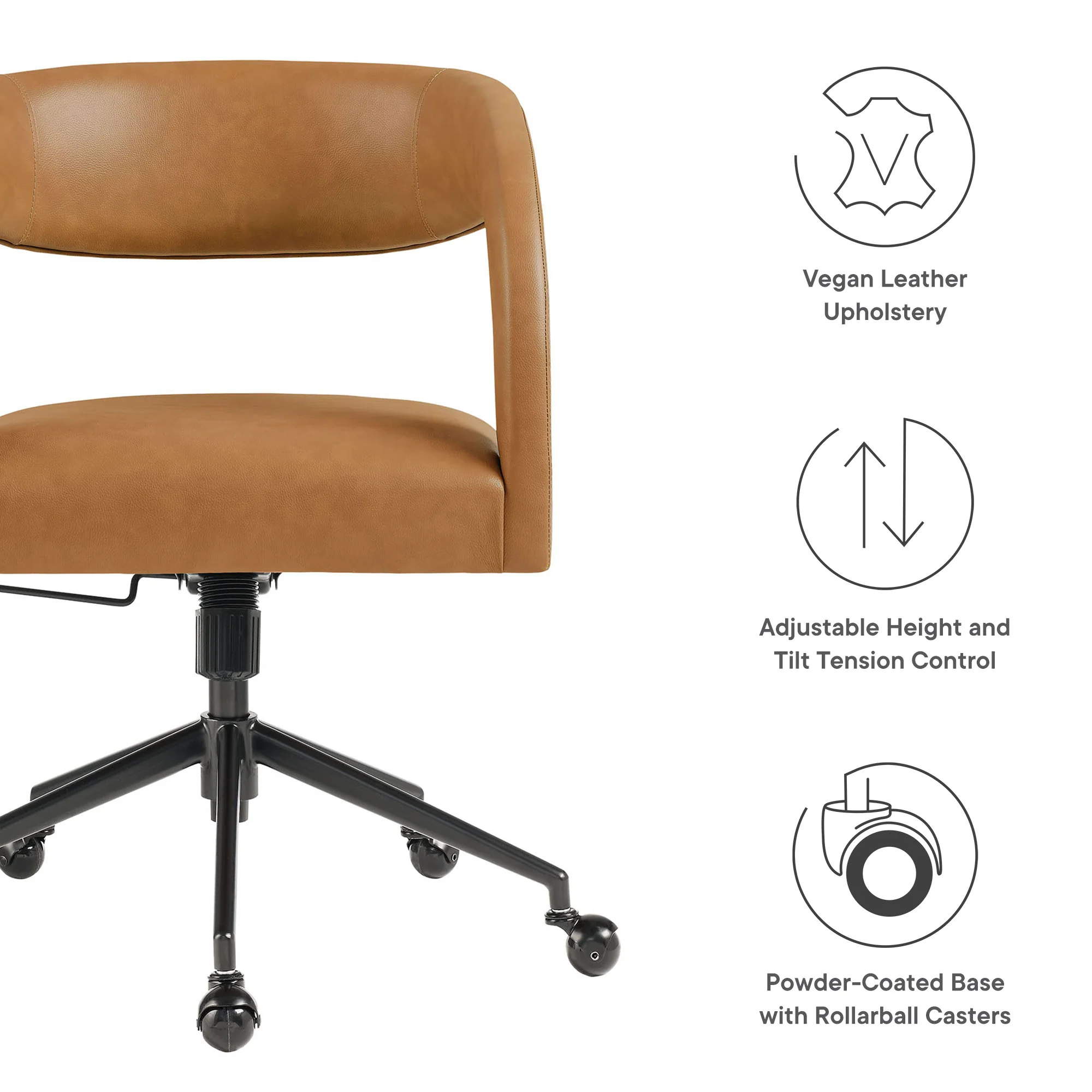 Pinnacle Vegan Leather Office Chair by Modway - Image 19