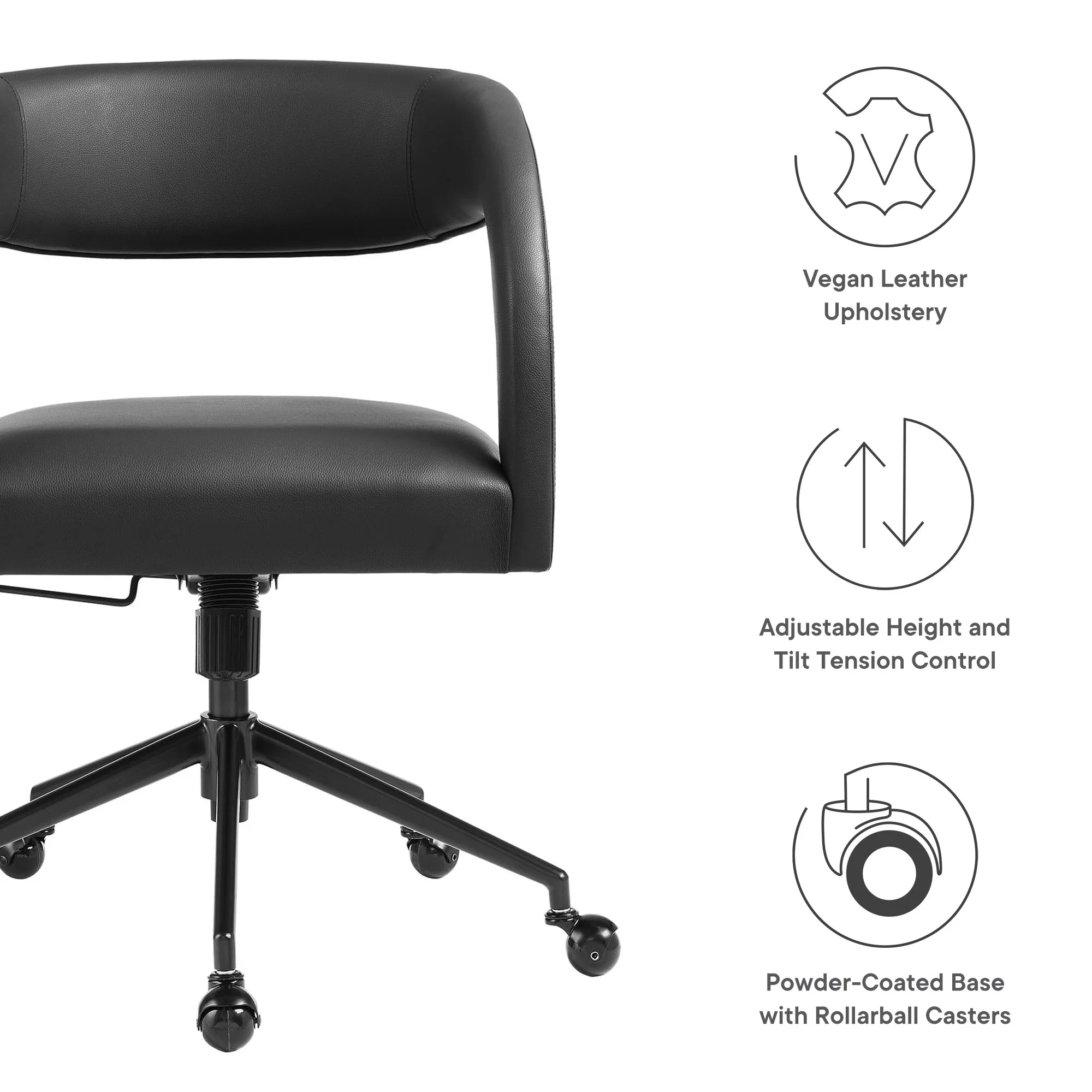 Pinnacle Vegan Leather Office Chair by Modway - Image 9