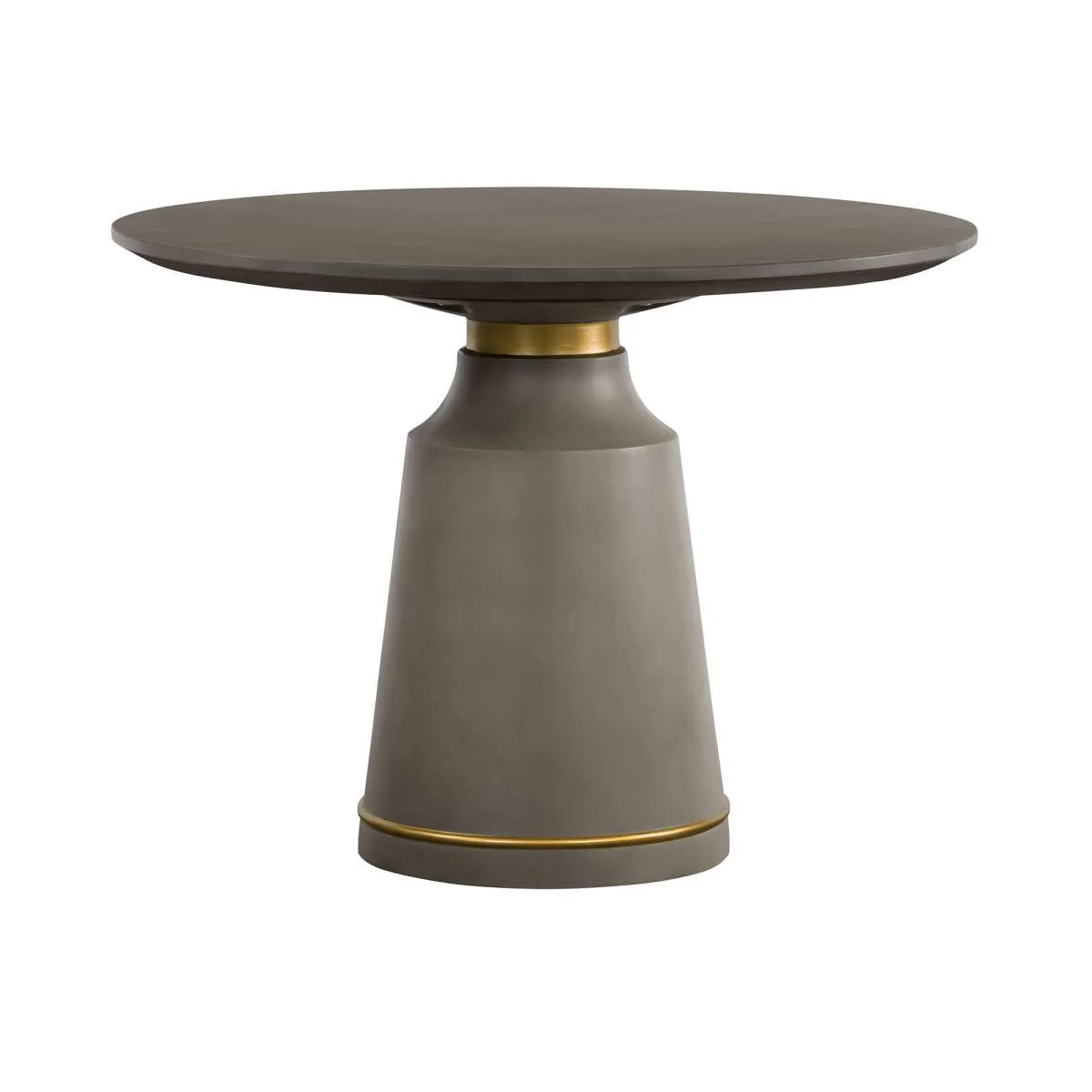 Pinni Gray Concrete Round Dining Table with Bronze Painted Accent By Armen Living - Image 2