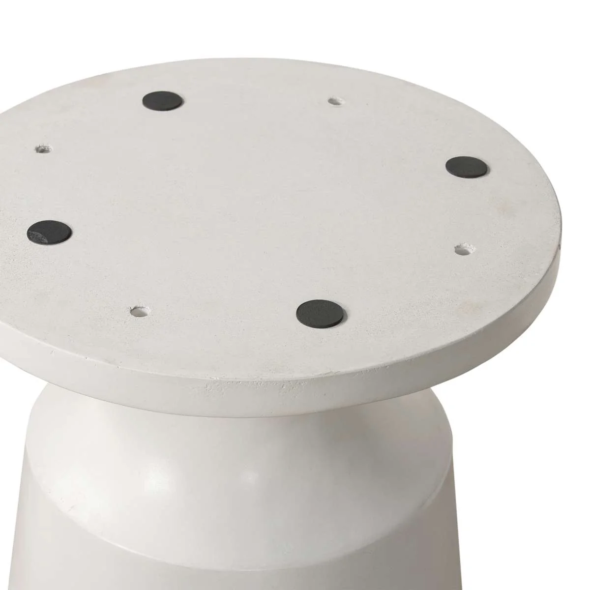 Pinni White Concrete Round Dining Table with Bronze Painted Accent By Armen Living - Image 8
