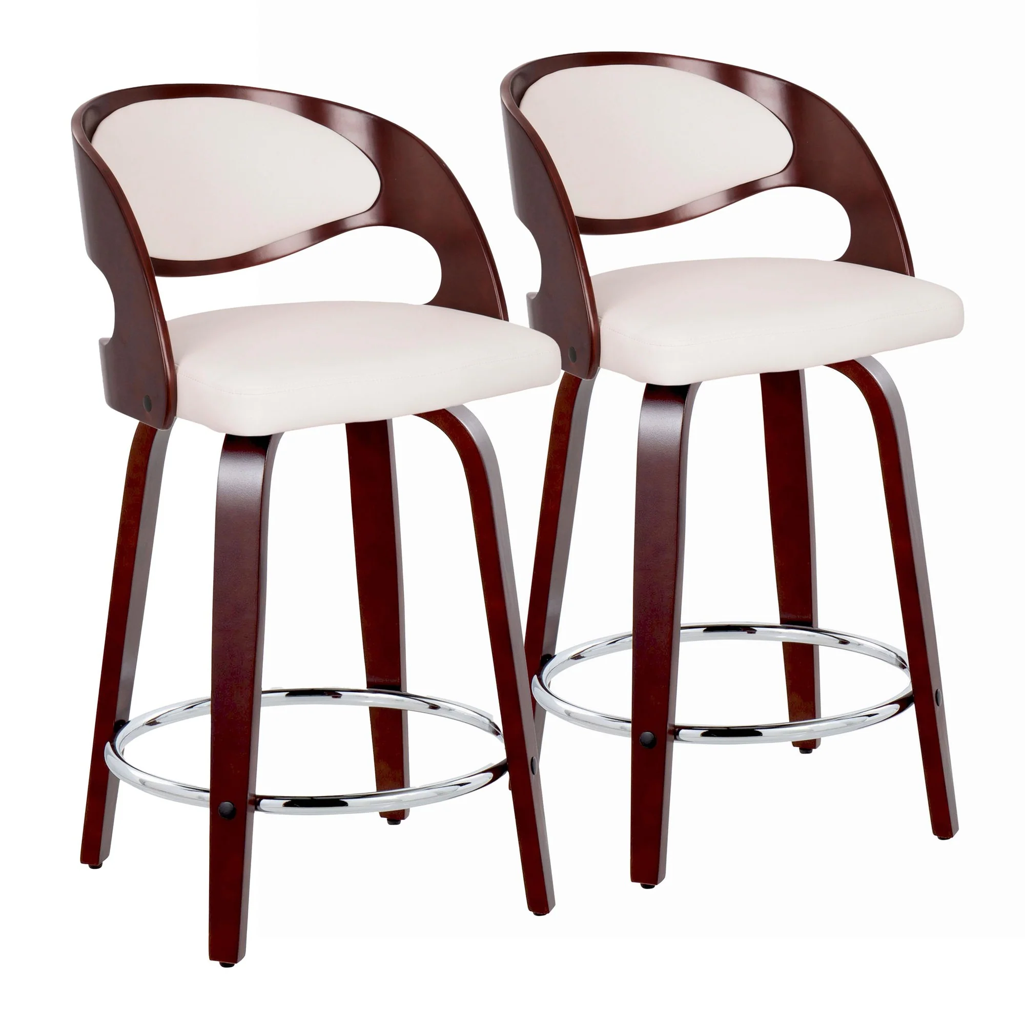 Pino 24" Fixed-Height Barstool - Set of 2 By LumiSource - B24-PINOPU-GRTZR2 CHCHW2 - Image 2