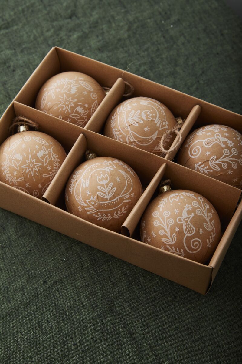 Pip Kraft Ornament Set of 6 By Accent Decor - Image 2