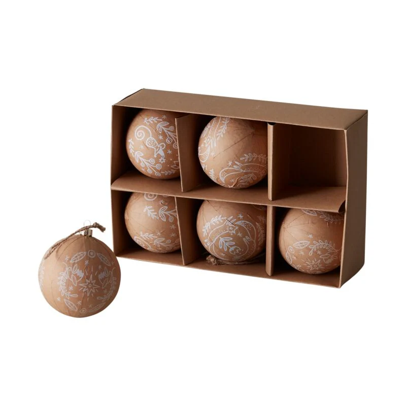Pip Kraft Ornament Set of 6 By Accent Decor - Image 3