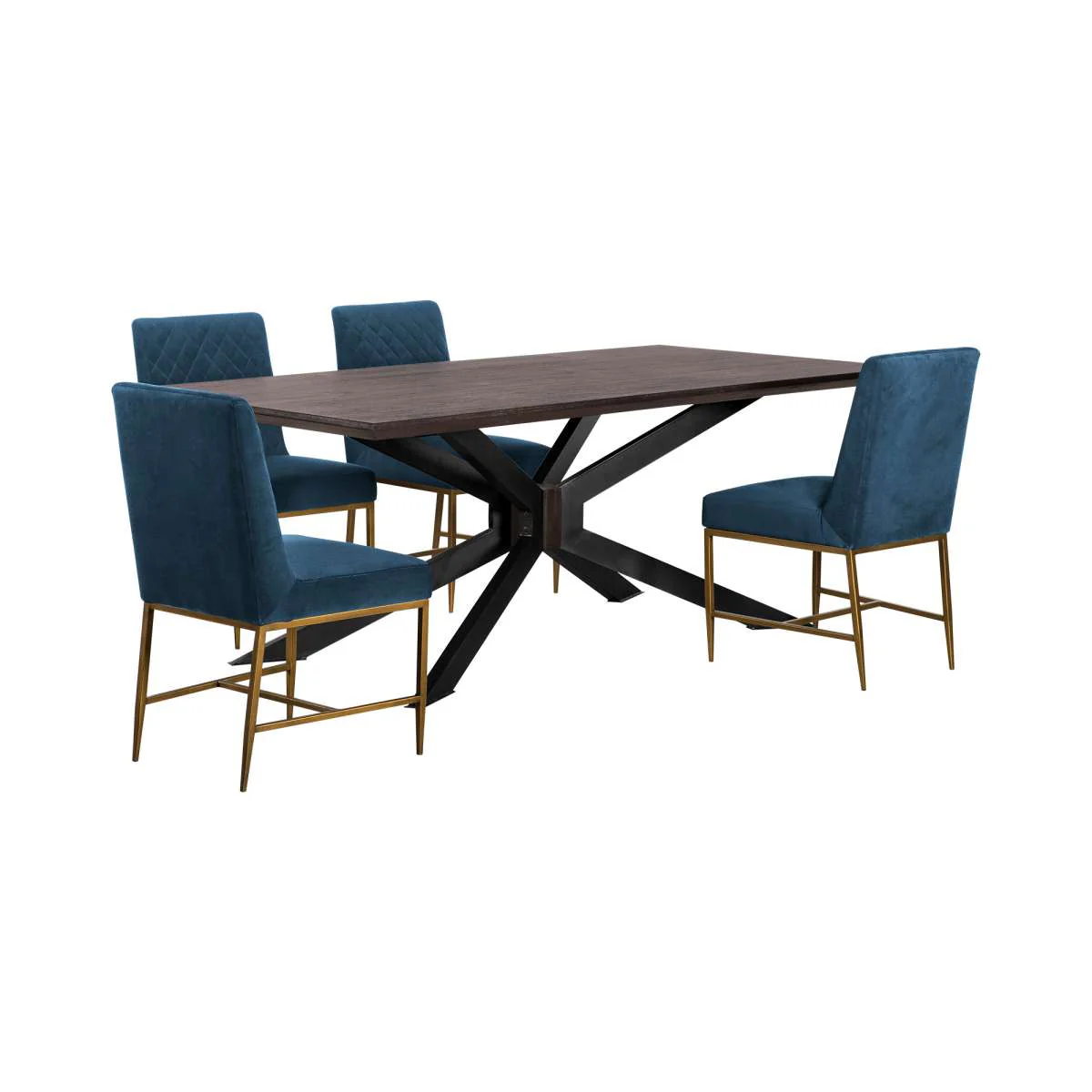 Pirate and Blue Memphis 5 Piece Modern Dining Set By Armen Living - Image 2
