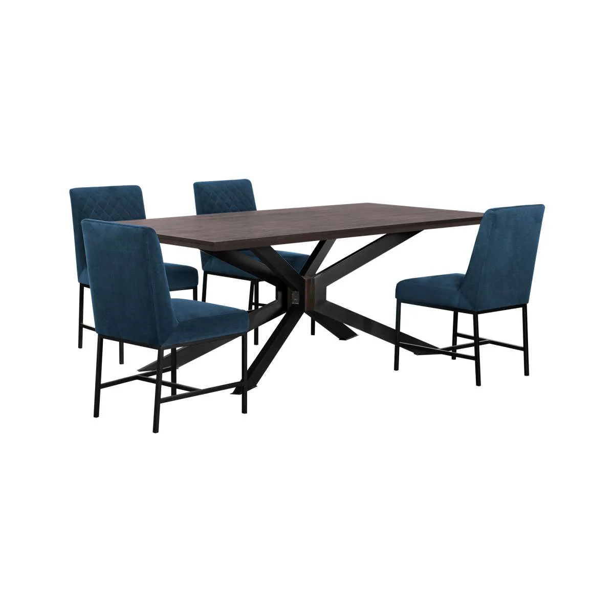 Pirate and Blue Napoli 5 Piece Modern Dining Set By Armen Living - Image 2