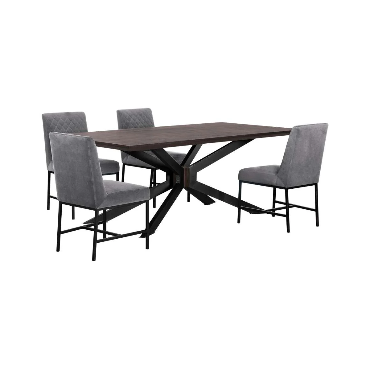 Pirate and Blue Napoli 5 Piece Modern Dining Set By Armen Living - Image 9