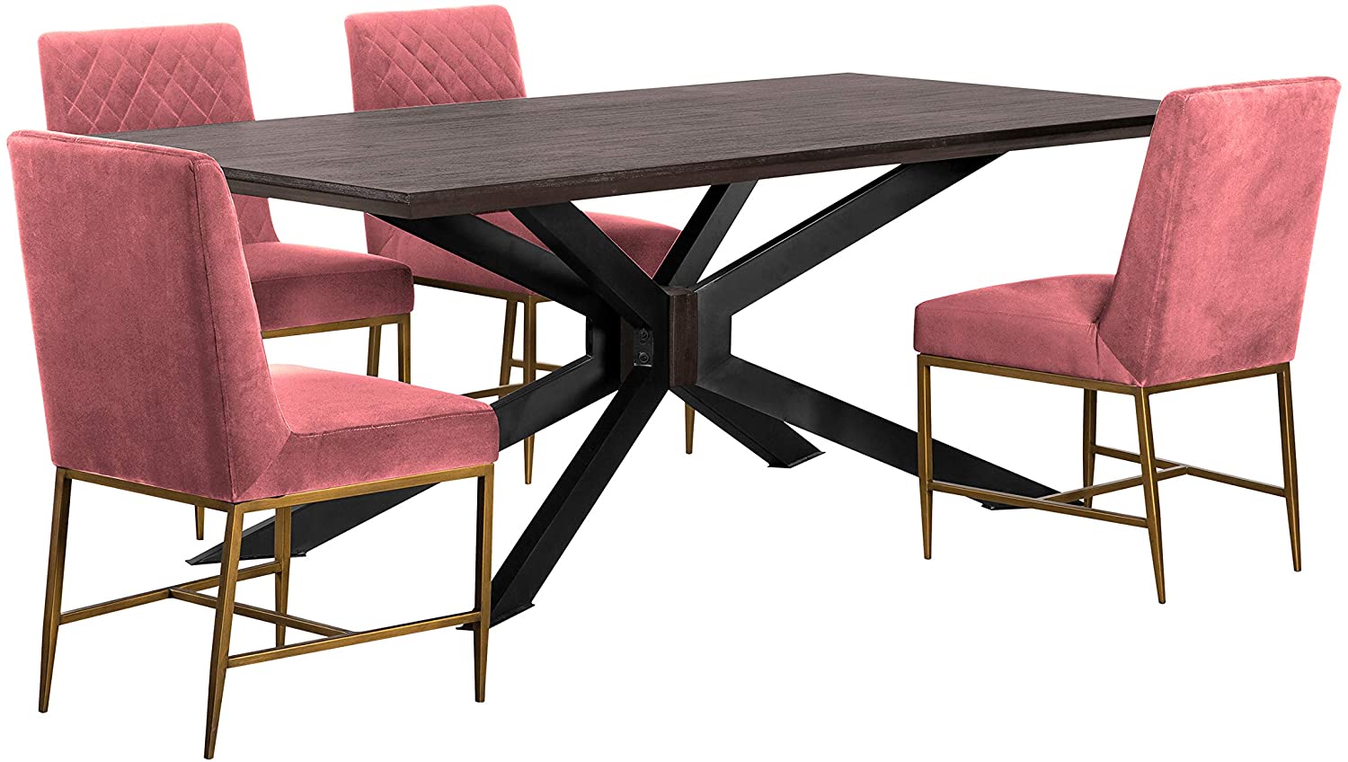 Pirate and Pink Memphis 5 Piece Modern Dining Set By Armen Living - Image 2