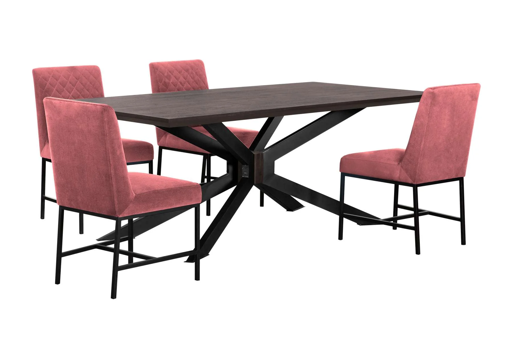 Pirate and Pink Napoli 5 Piece Modern Dining Set By Armen Living - Image 2
