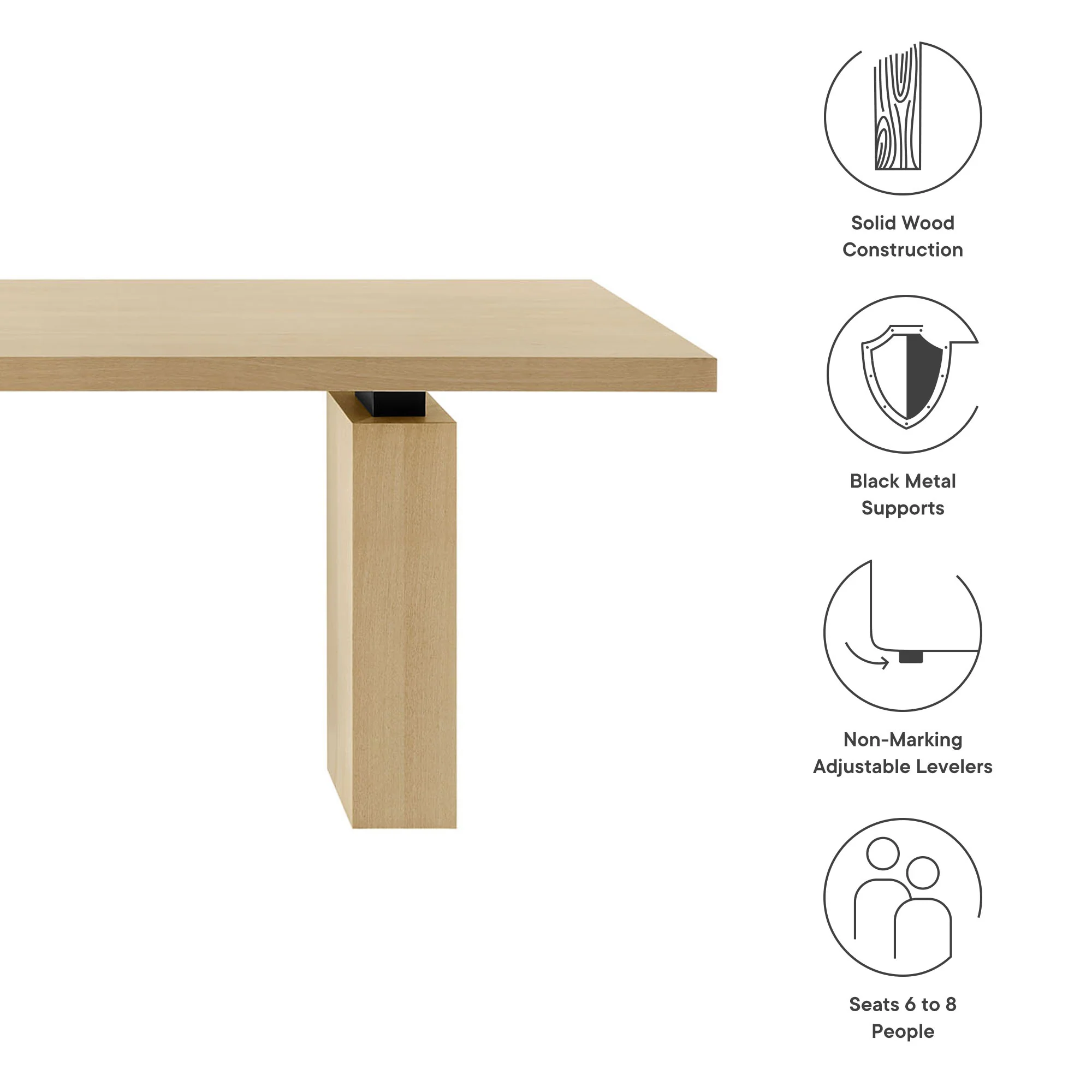 Piston 82" Rectangular Wood Dining Table by Modway - Image 8