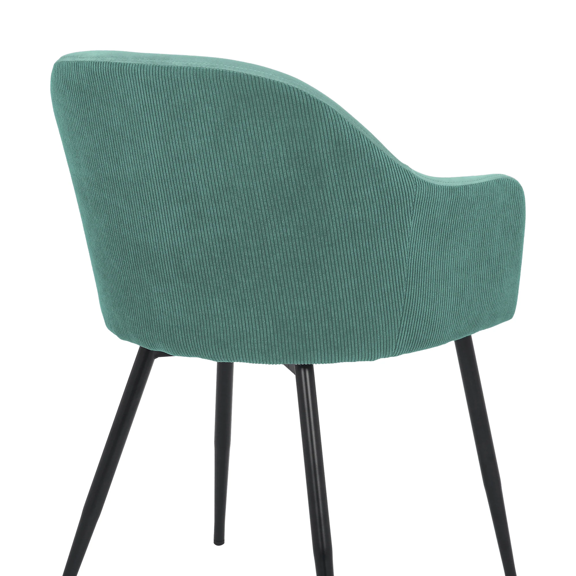 Pixie Two Tone Teal Fabric Dining Room Chair with Black Metal Legs By Armen Living - Image 11