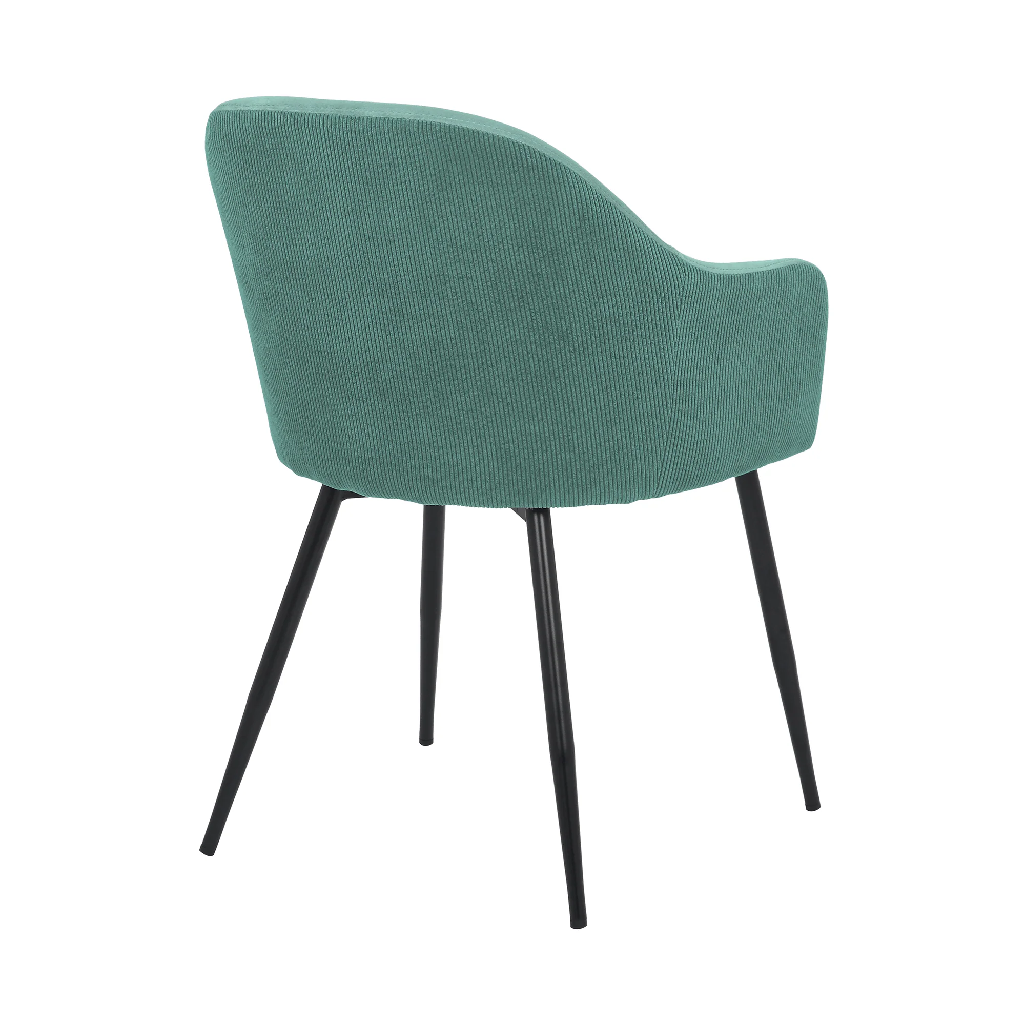 Pixie Two Tone Teal Fabric Dining Room Chair with Black Metal Legs By Armen Living - Image 5