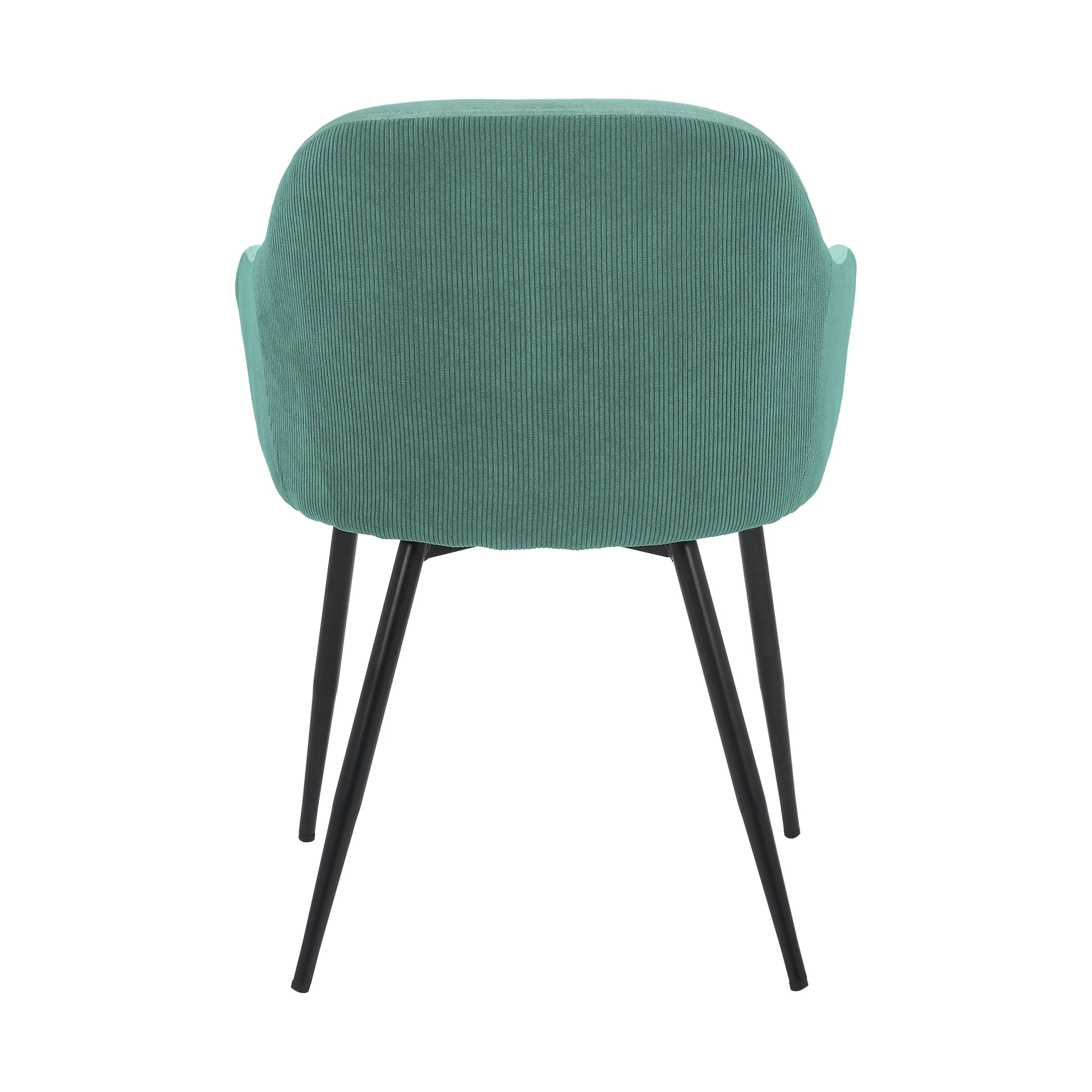 Pixie Two Tone Teal Fabric Dining Room Chair with Black Metal Legs By Armen Living - Image 6