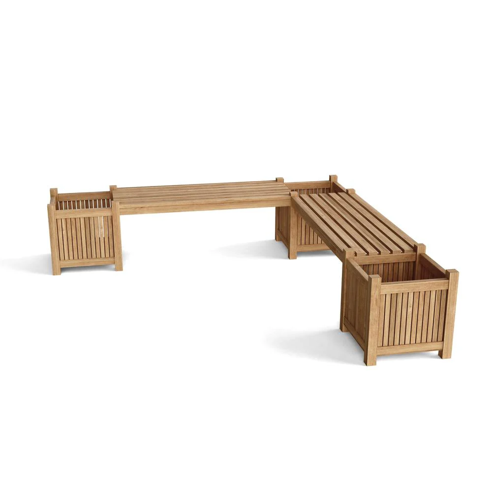 Planter Bench 2 Bench + 3 Planter Box By Anderson Teak - Image 2
