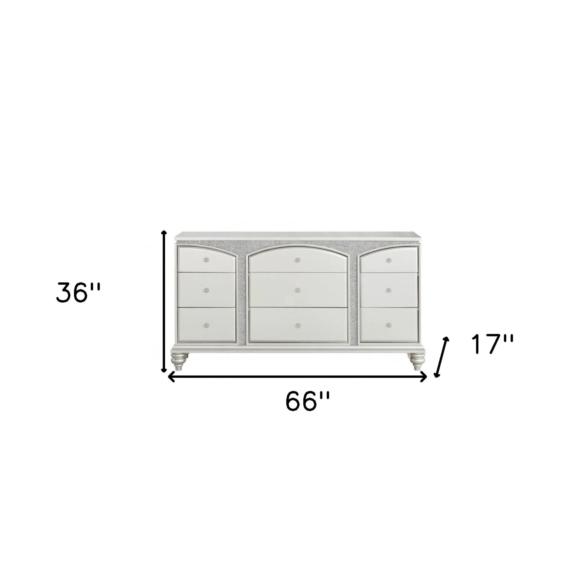Platinum Manufactured Wood Nine Drawer Dresser By Homeroots - Image 3