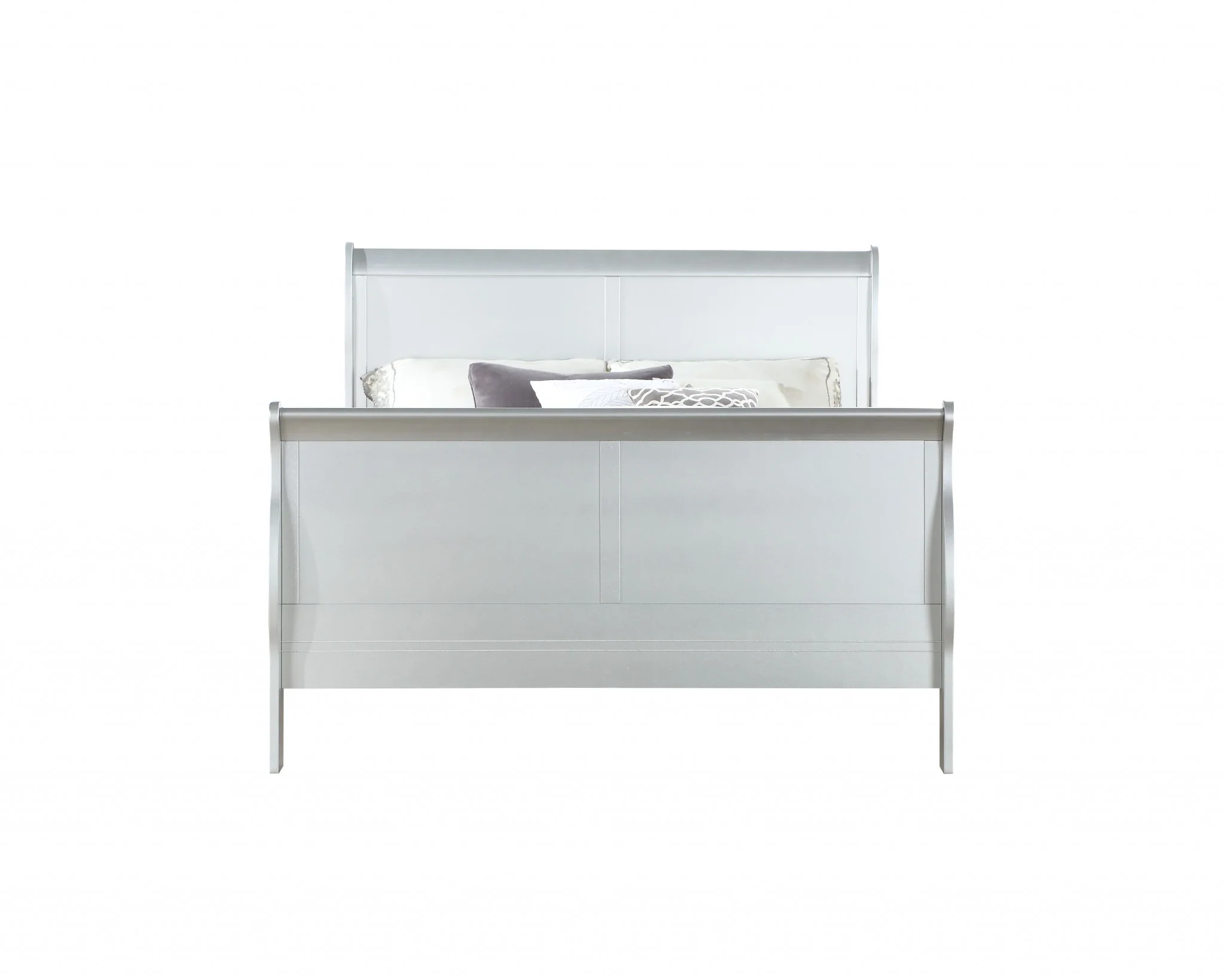 Platinum Wood Eastern King Bed By Homeroots - Image 2