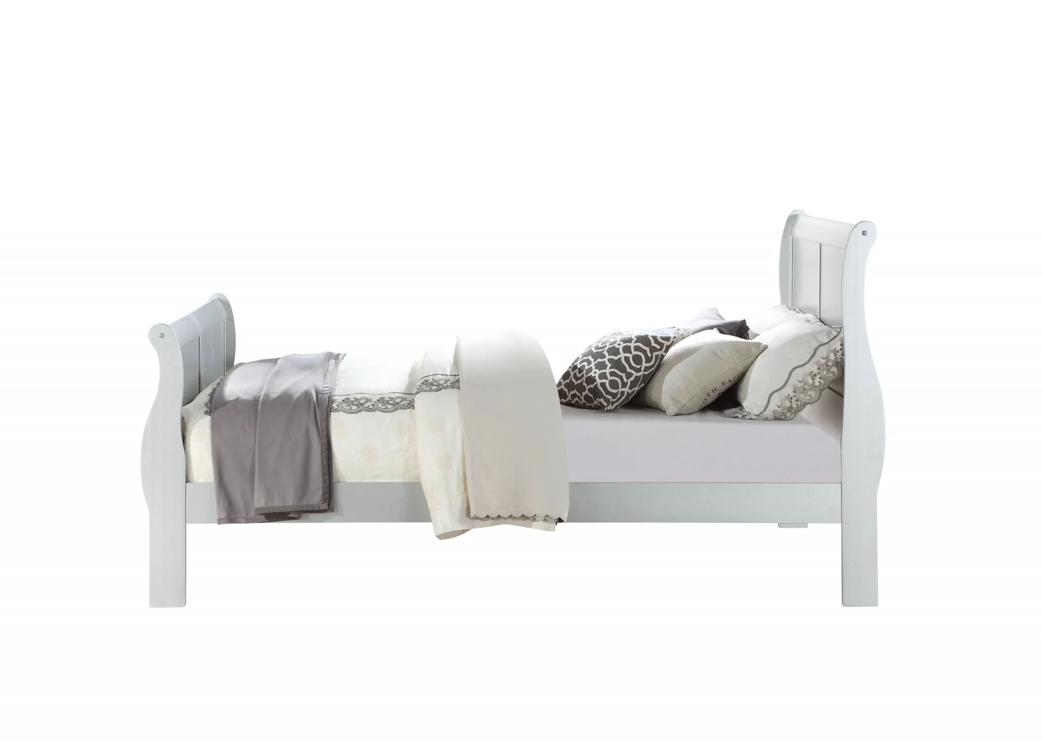 Platinum Wood Eastern King Bed By Homeroots - Image 3