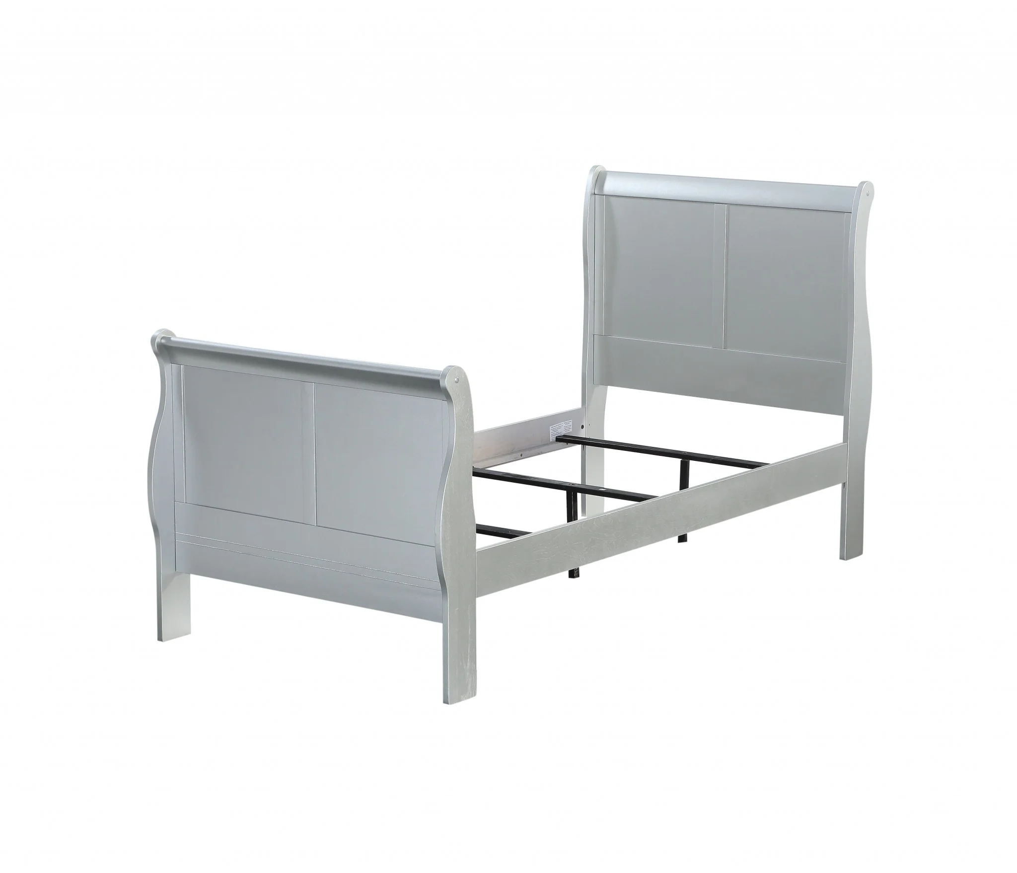 Platinum Wood Twin Bed By Homeroots - 347107 - Image 2