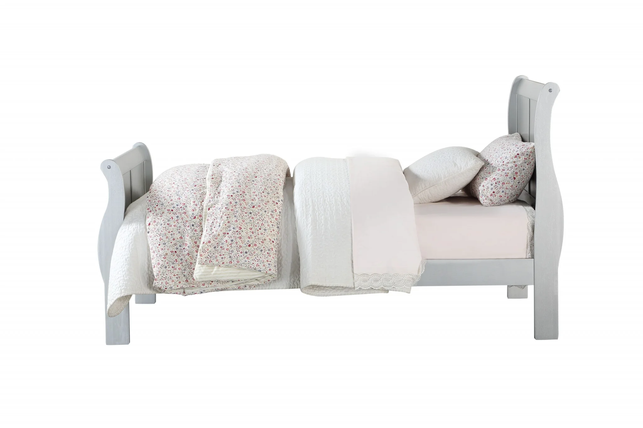 Platinum Wood Twin Bed By Homeroots - 347107 - Image 3
