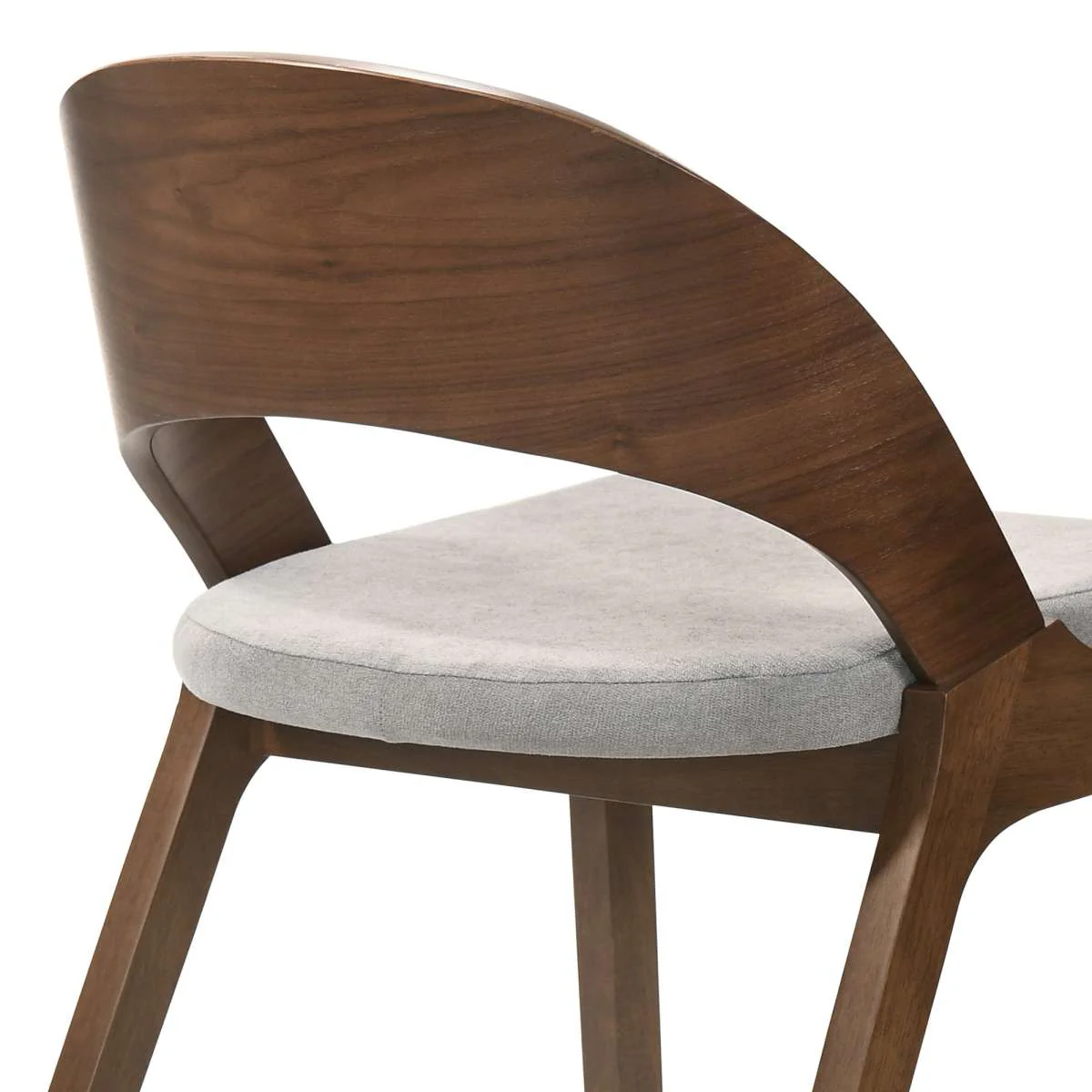 Polly Mid-Century Gray Upholstered Dining Chairs in Black Finish - Set of 2 By Armen Living - Image 10