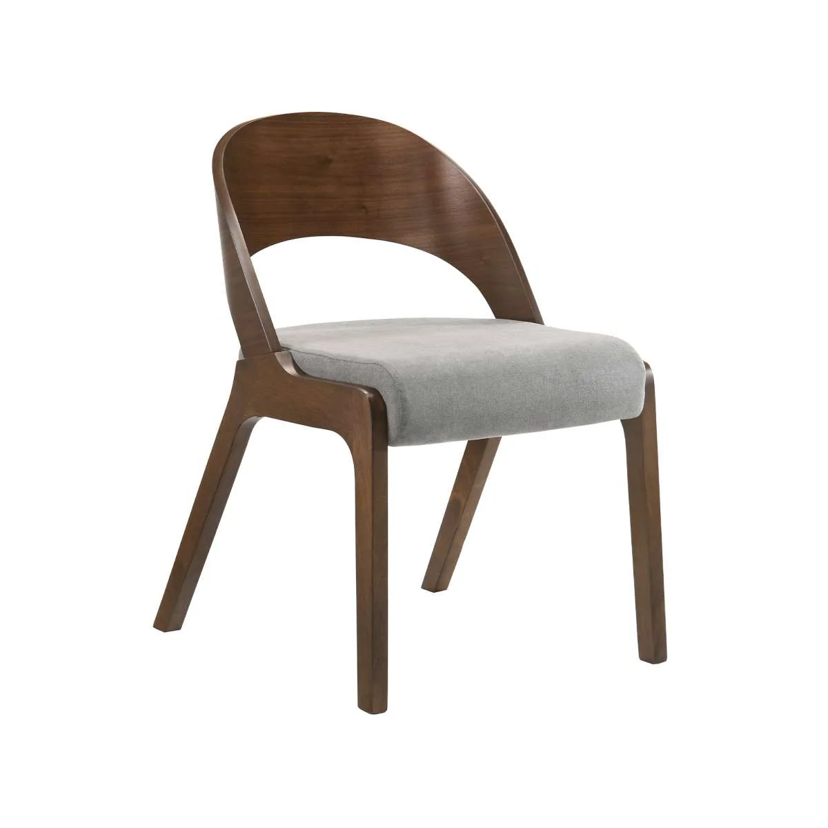 Polly Mid-Century Gray Upholstered Dining Chairs in Black Finish - Set of 2 By Armen Living - Image 7