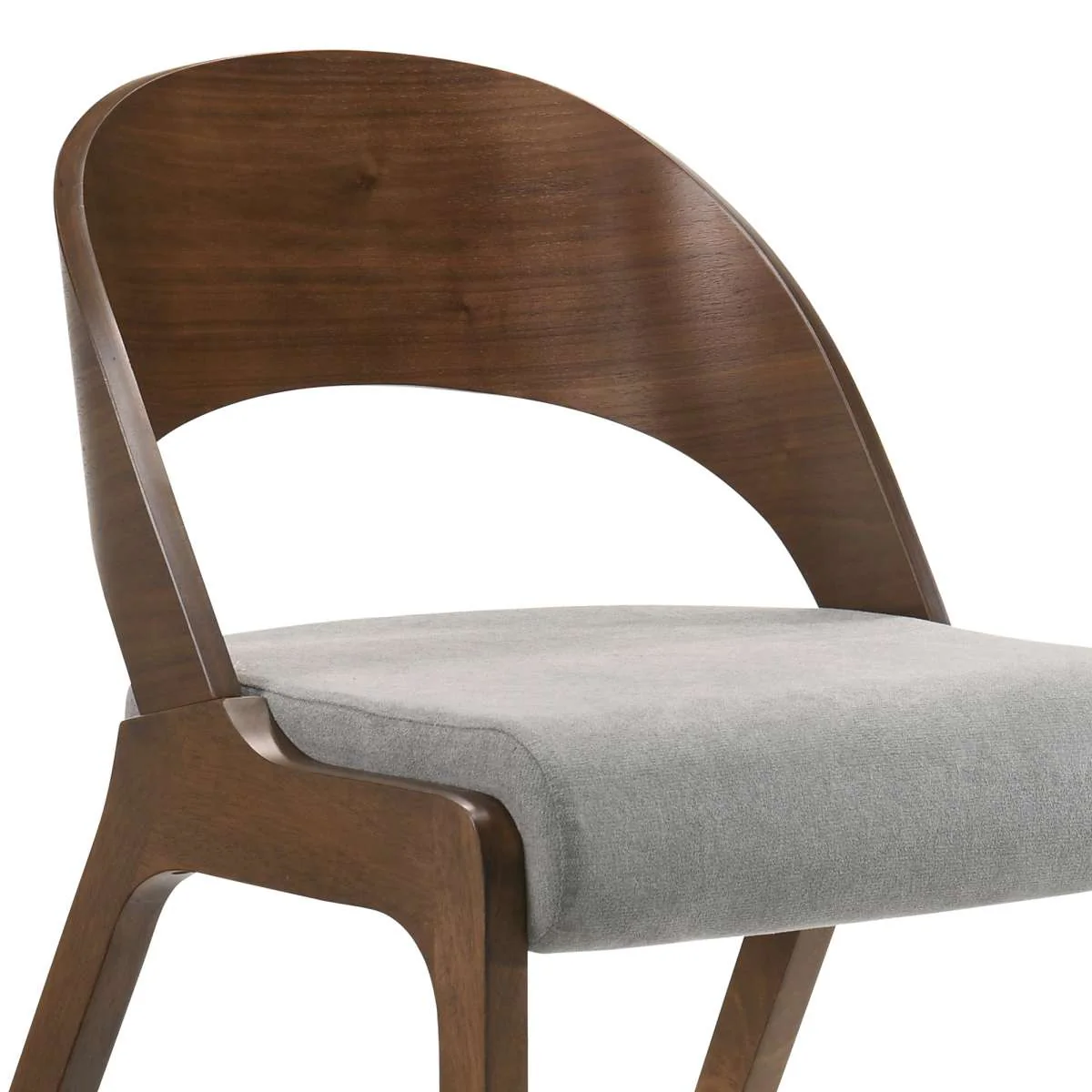 Polly Mid-Century Gray Upholstered Dining Chairs in Black Finish - Set of 2 By Armen Living - Image 9