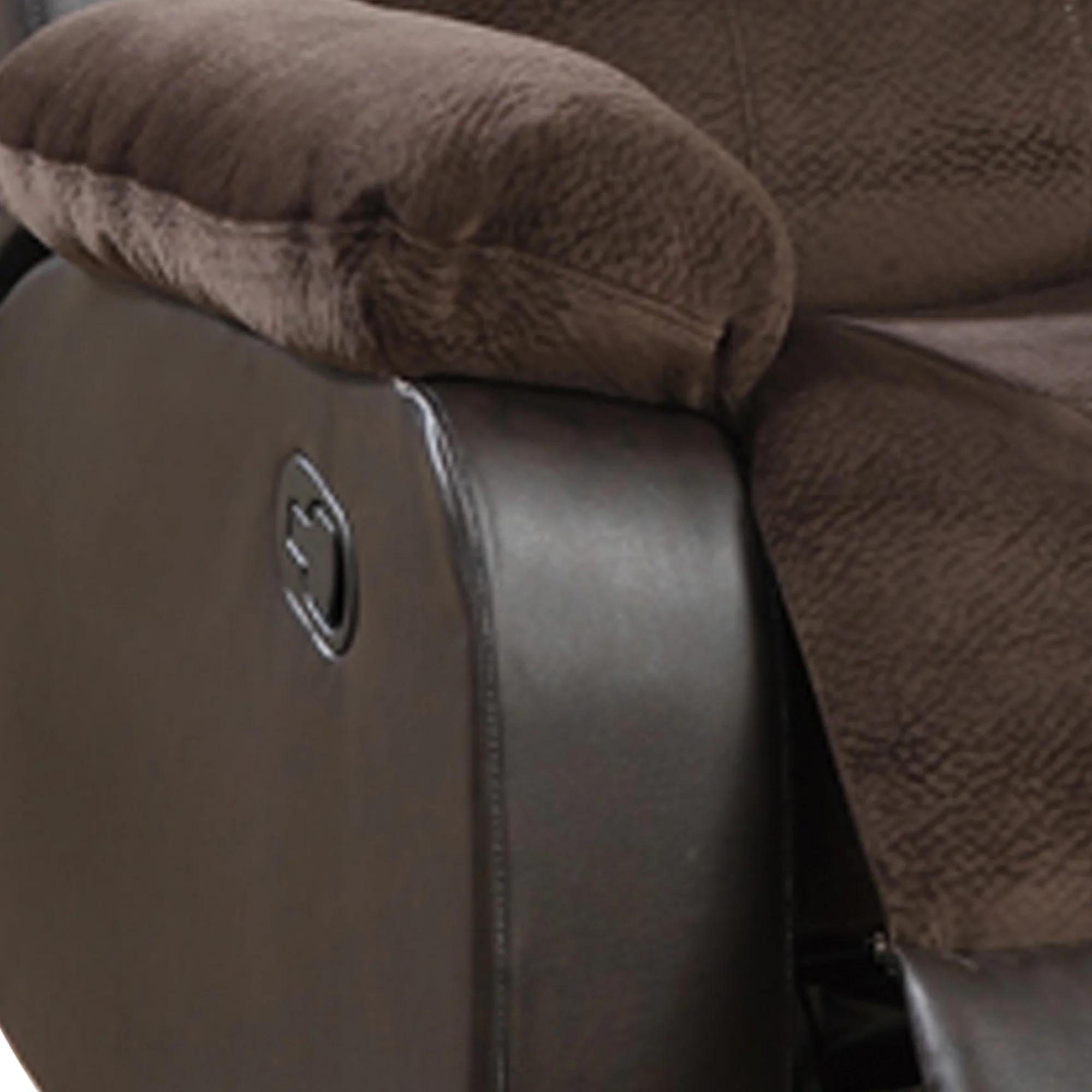 Polyurethane Rocker Recliner In Choco Suede Brown By Benzara - Image 4
