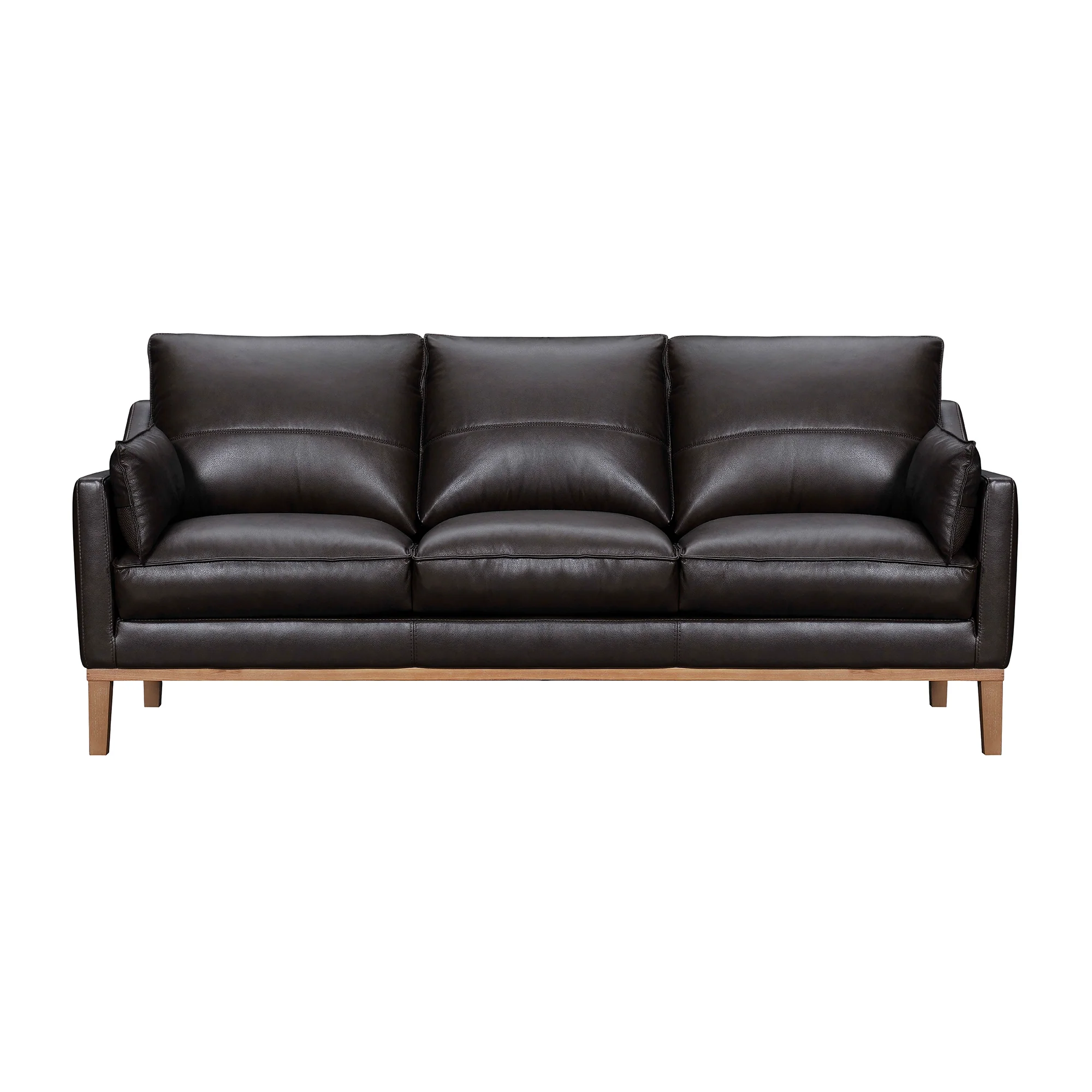Pompeii 87" Dove Gray Leather Sofa By Armen Living - Image 11
