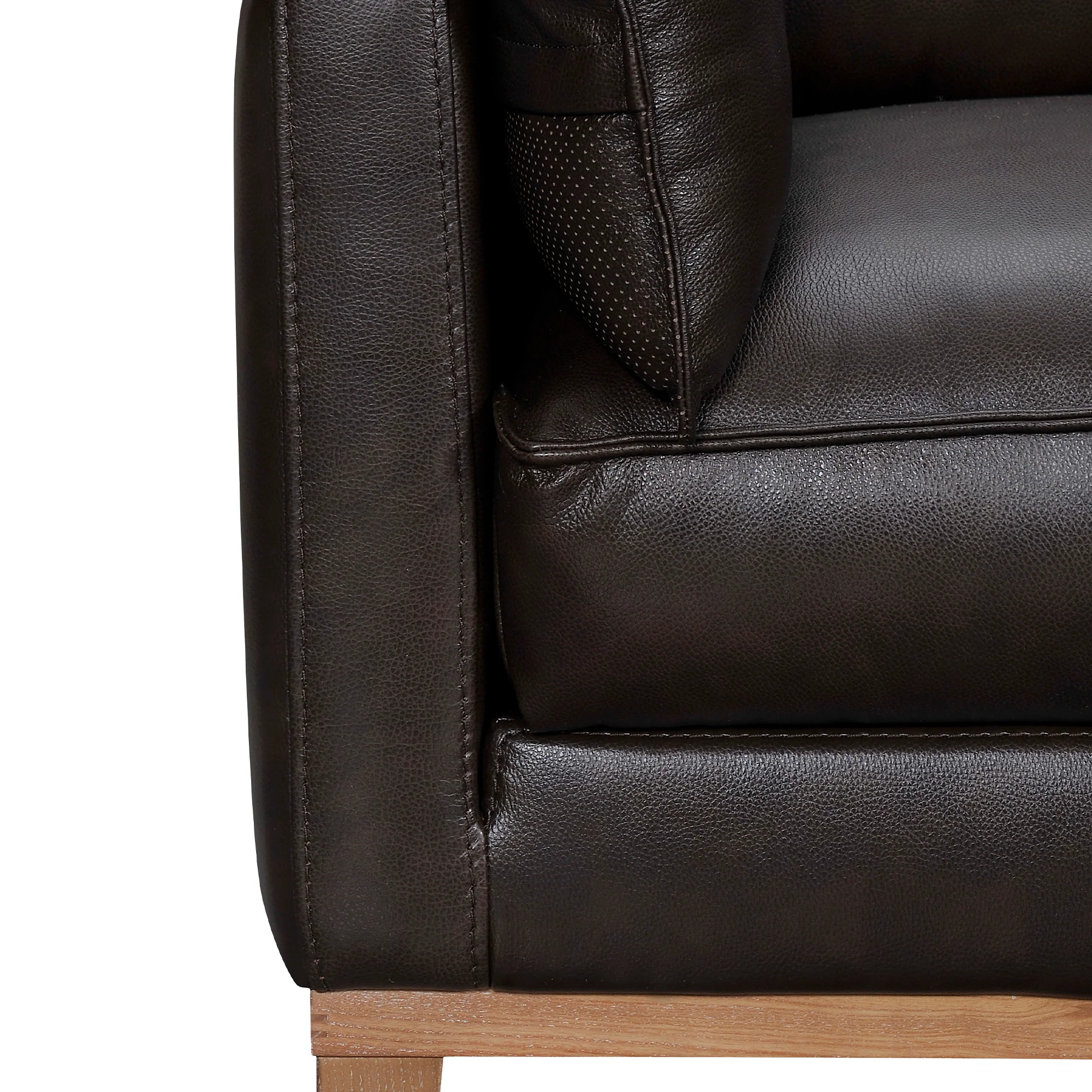 Pompeii 87" Dove Gray Leather Sofa By Armen Living - Image 14