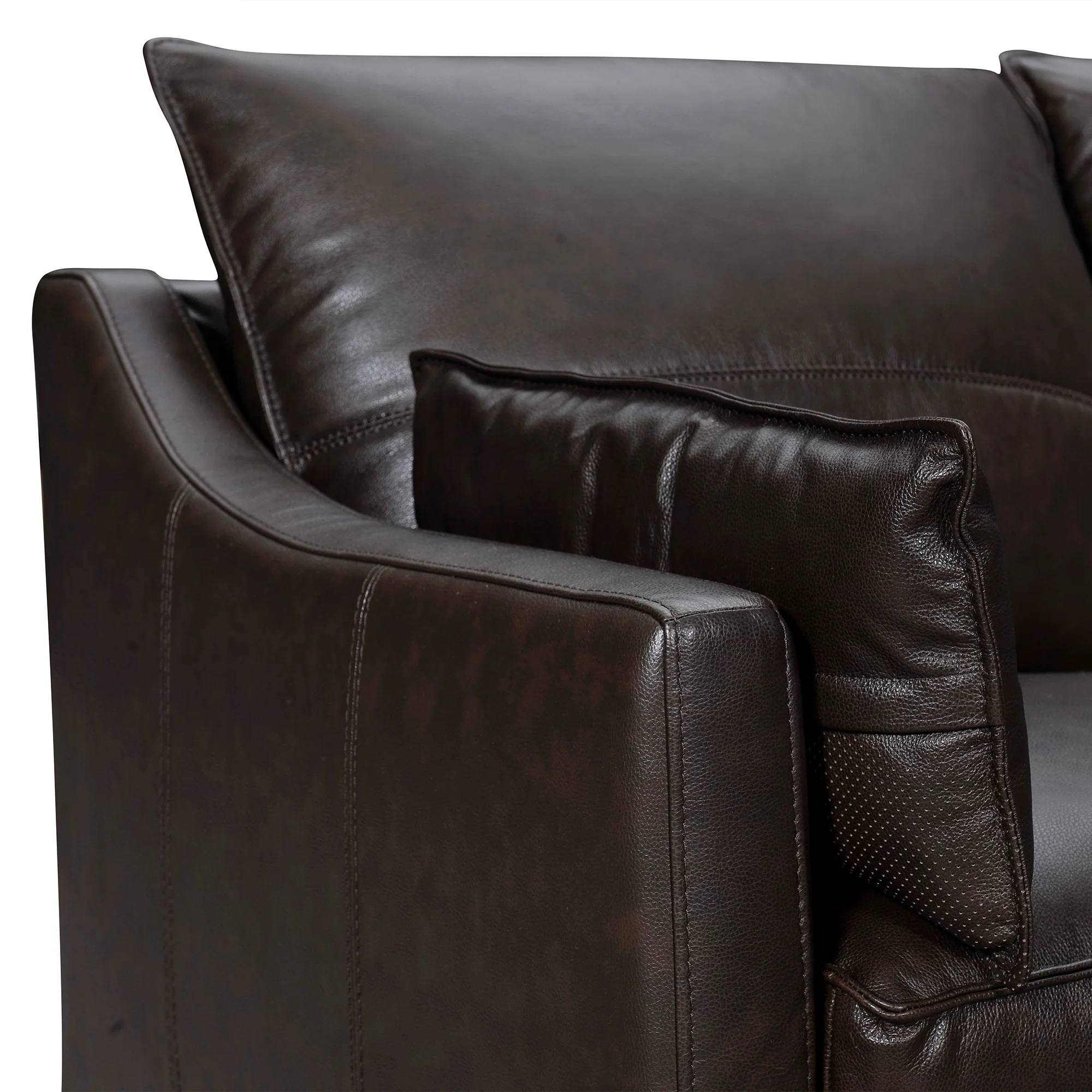 Pompeii 87" Dove Gray Leather Sofa By Armen Living - Image 15