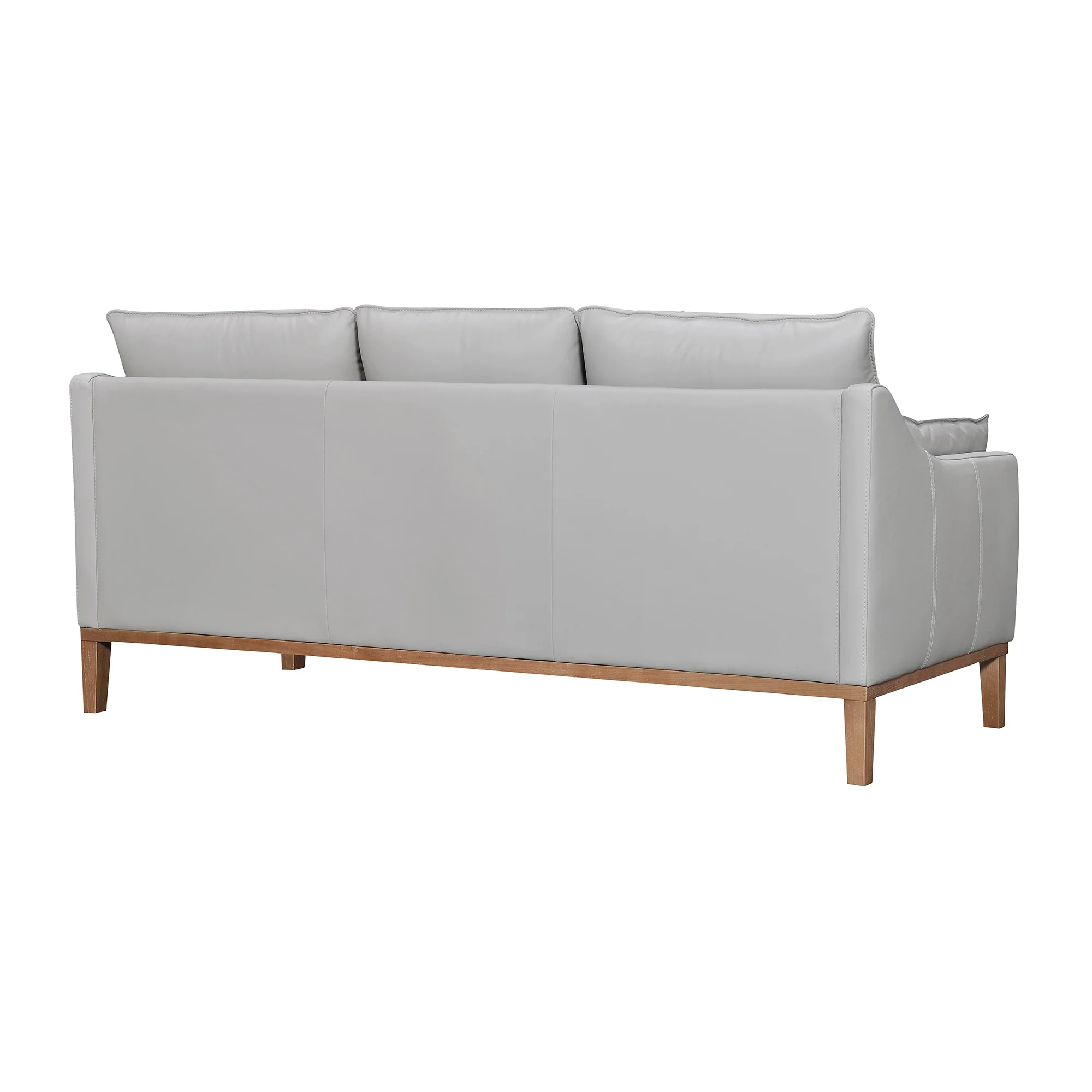 Pompeii 87" Dove Gray Leather Sofa By Armen Living - Image 4