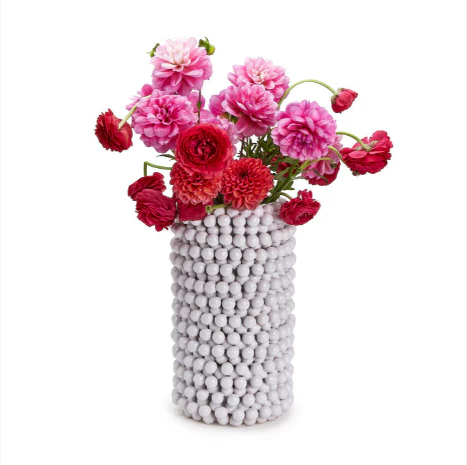 Pompom Decorative Cylinder Vase By Tozai Home - Image 2