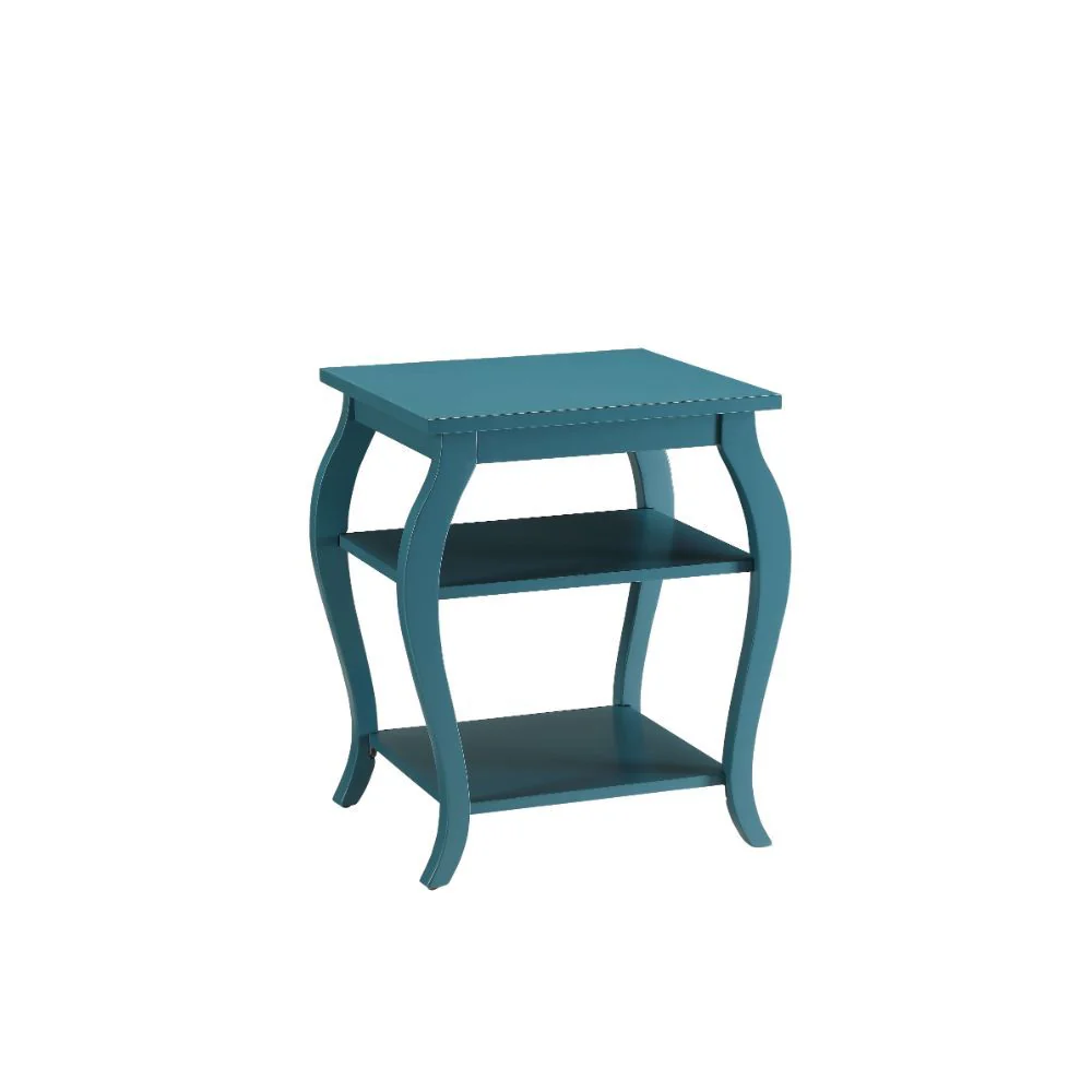 Pop of Color Bow Leg Square End or Side Table By Homeroots - Image 3