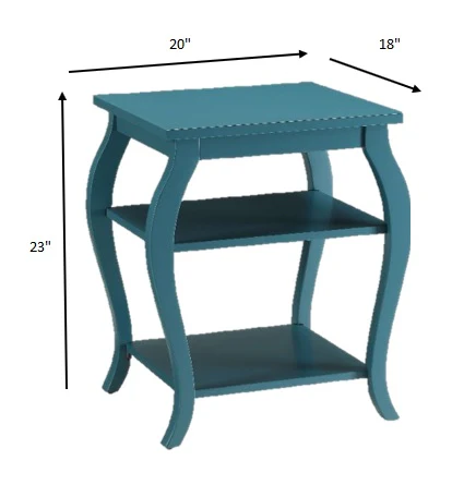 Pop of Color Bow Leg Square End or Side Table By Homeroots - Image 6