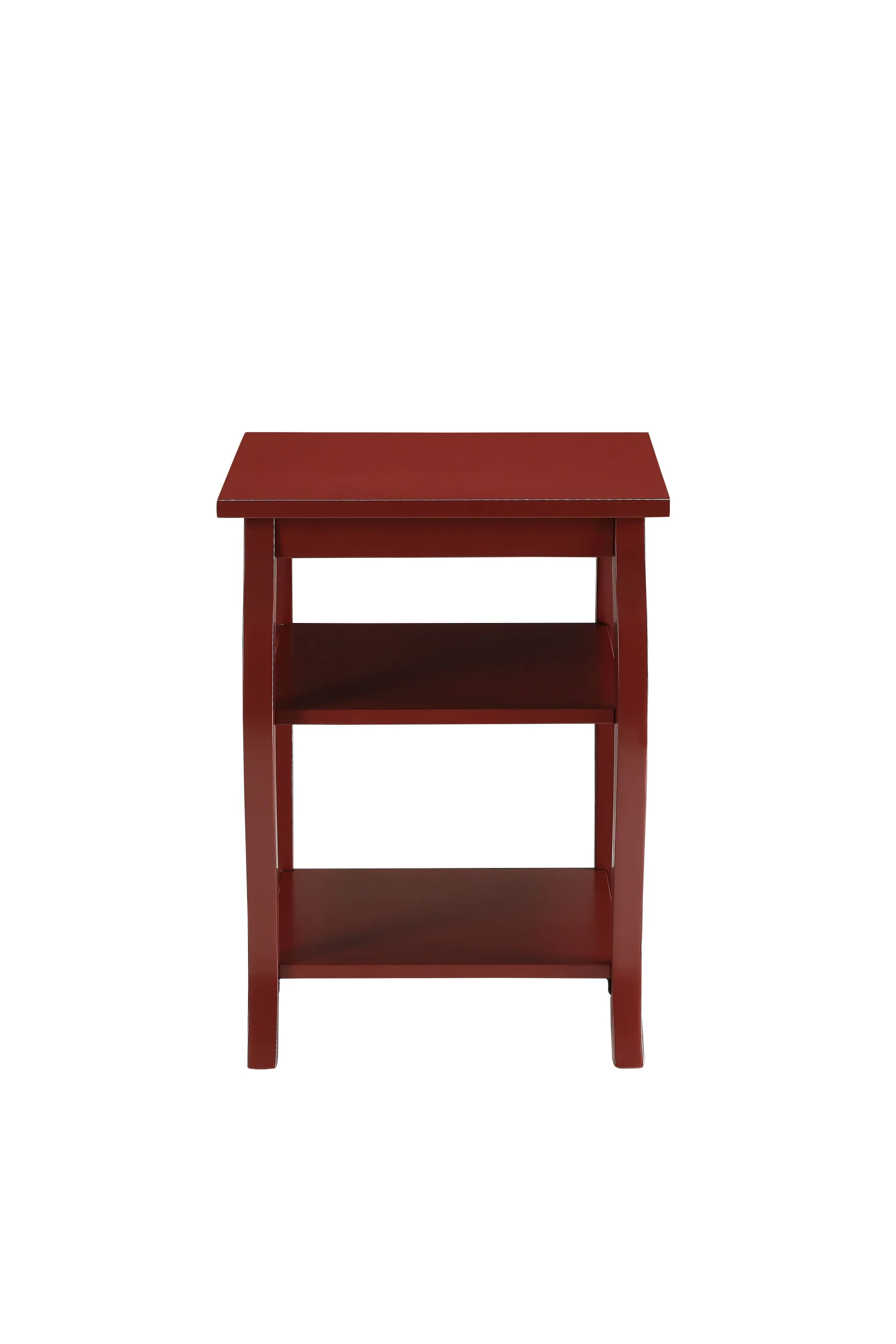 Pop of Color Red Bow Leg Square End Table By Homeroots - Image 2