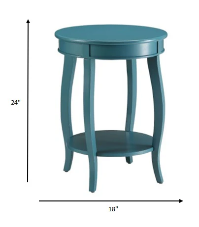Pop of Color Teal Side or End Table By Homeroots - Image 5