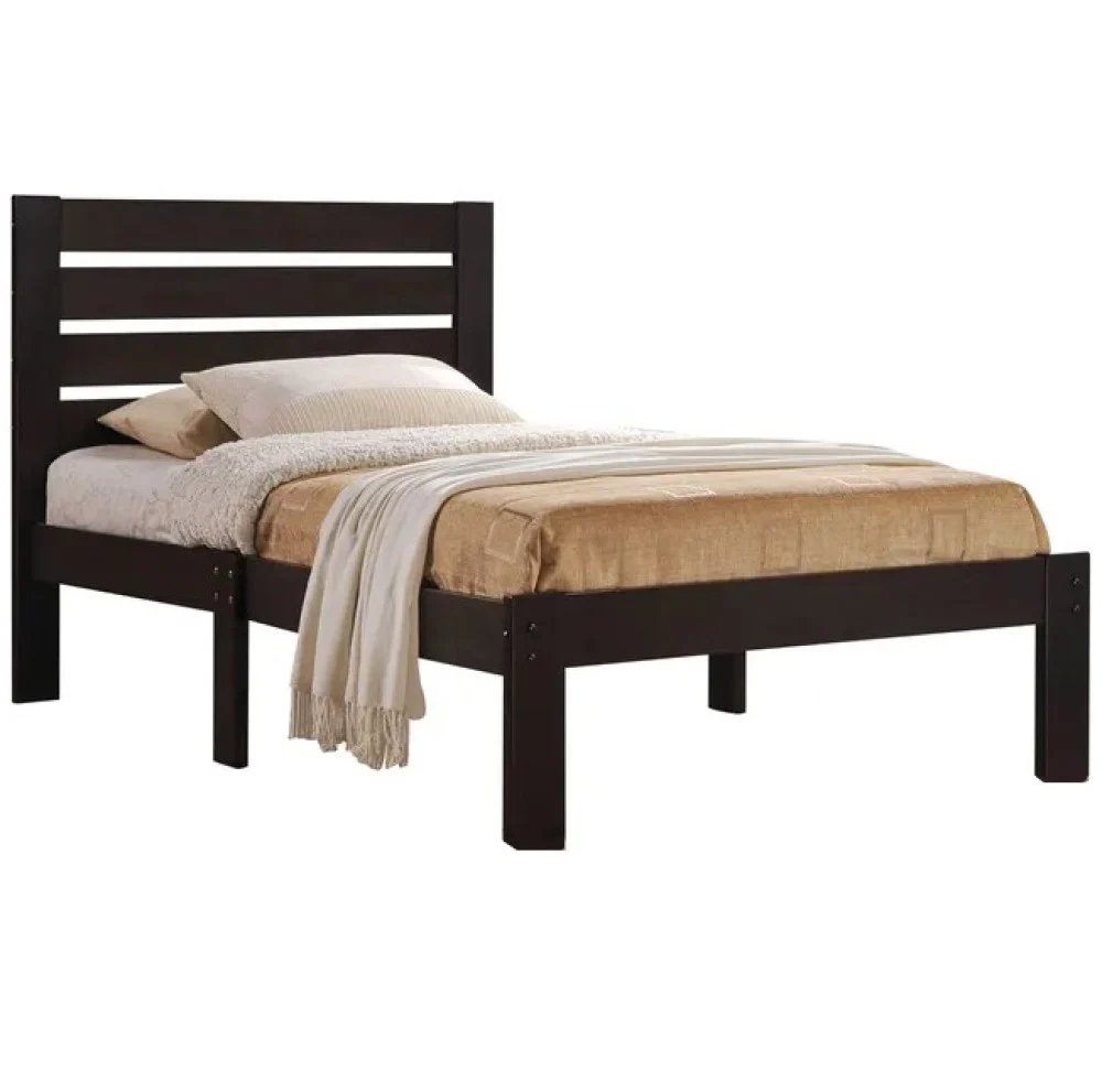 Popular Espresso Full Size Slat Wood Bed By Homeroots - Image 4