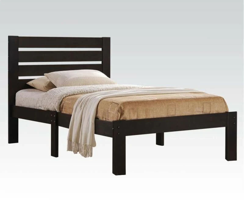 Popular Espresso Queen Size Slat Wood Bed By Homeroots - Image 2