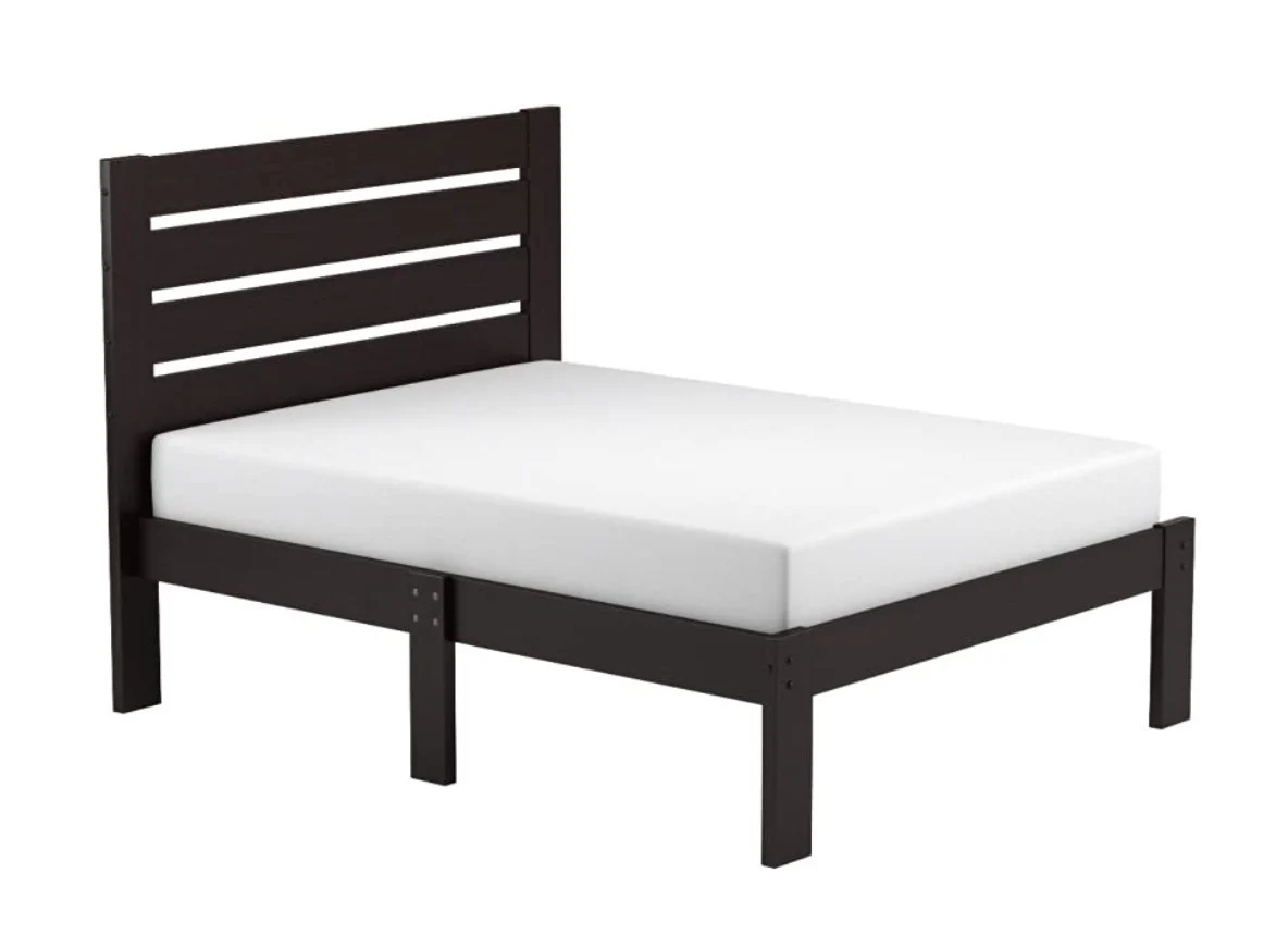 Popular Espresso Queen Size Slat Wood Bed By Homeroots - Image 3