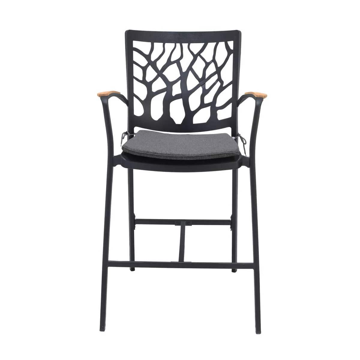 Portals 5 Piece Outdoor Patio Aluminum Bar Set in Black Finish By Armen Living - Image 3