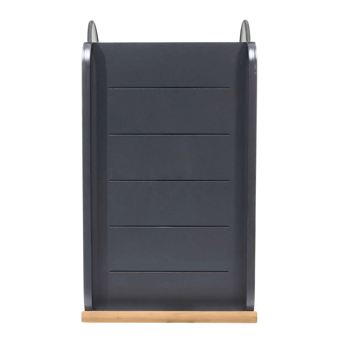 Portals Outdoor Accent Cart in Black Finish and Natural Teak Wood Accent By Armen Living - Image 7
