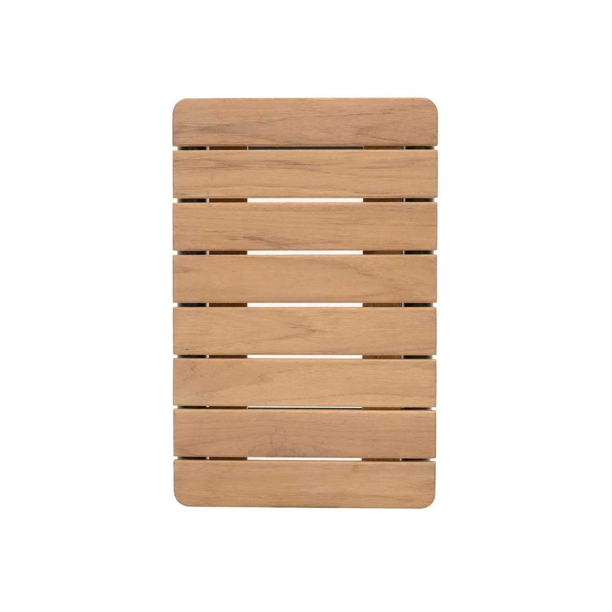 Portals Outdoor C-Shape Side Table in Black Finish and Natural Teak Wood Top By Armen Living - Image 5