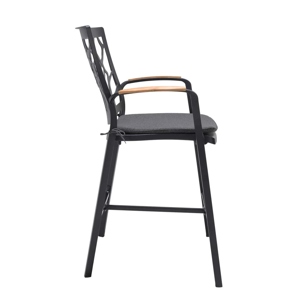 Portals Outdoor Patio Aluminum Barstool  By Armen Living - Image 4